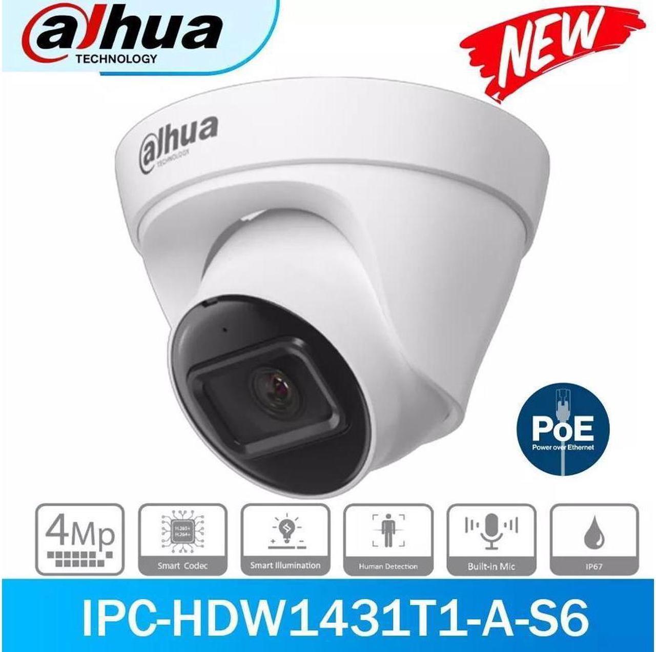 GravaStar IPC-HDW1431T1-A-S6 4MP PoE Built in Mic Entry IR Fixed Eyeball IP Camera 2.8mm