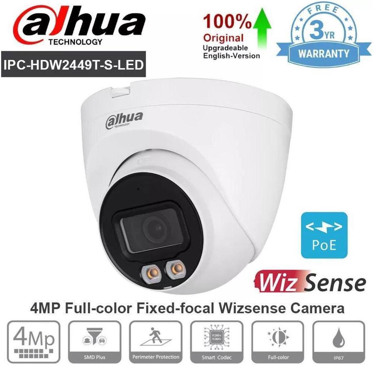 GravaStar 4MP WizSense IPC-HDW2449T-S-IL Full Color+IR IP Camera Dual Light Mic POE 2.8mm lens