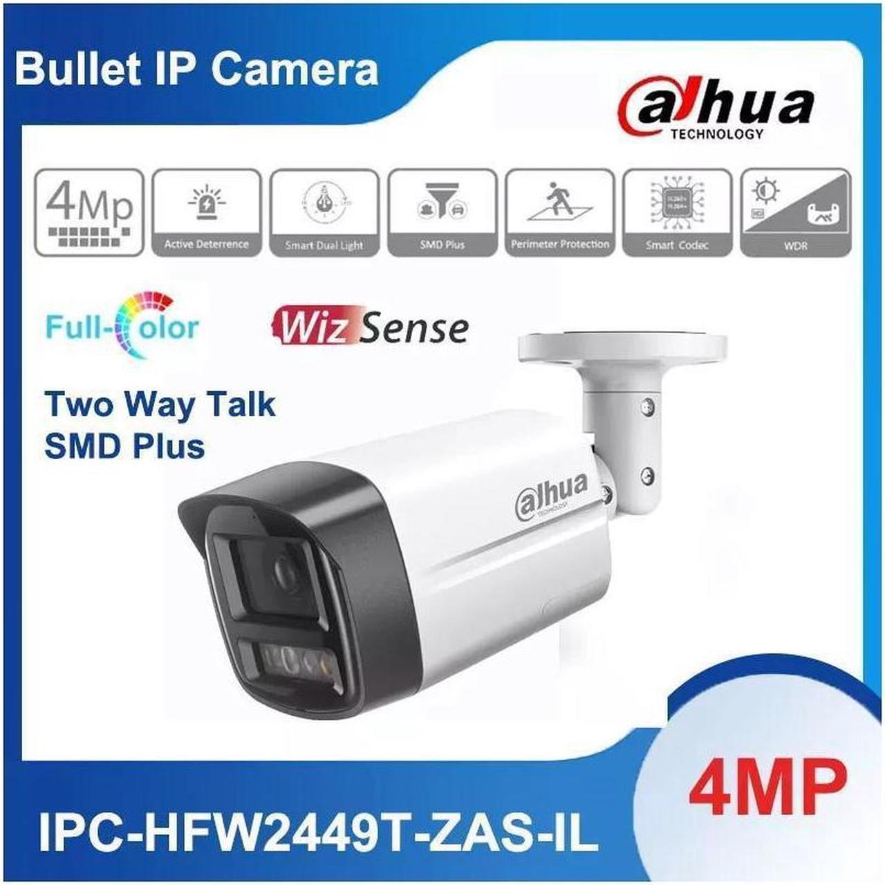 GravaStar IPC-HFW2449TL-S-PV 4MP Smart Dual Light 2-Way Talk WizSense Network Camera White 3.6mm lens