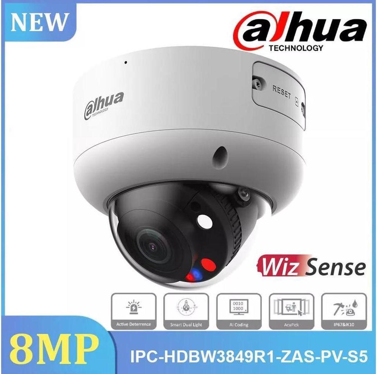 GravaStar IPC-HDBW3849R1-ZAS-PV-S5 8MP 5x Zoom Color 2-Way Audio WizSense IP Camera