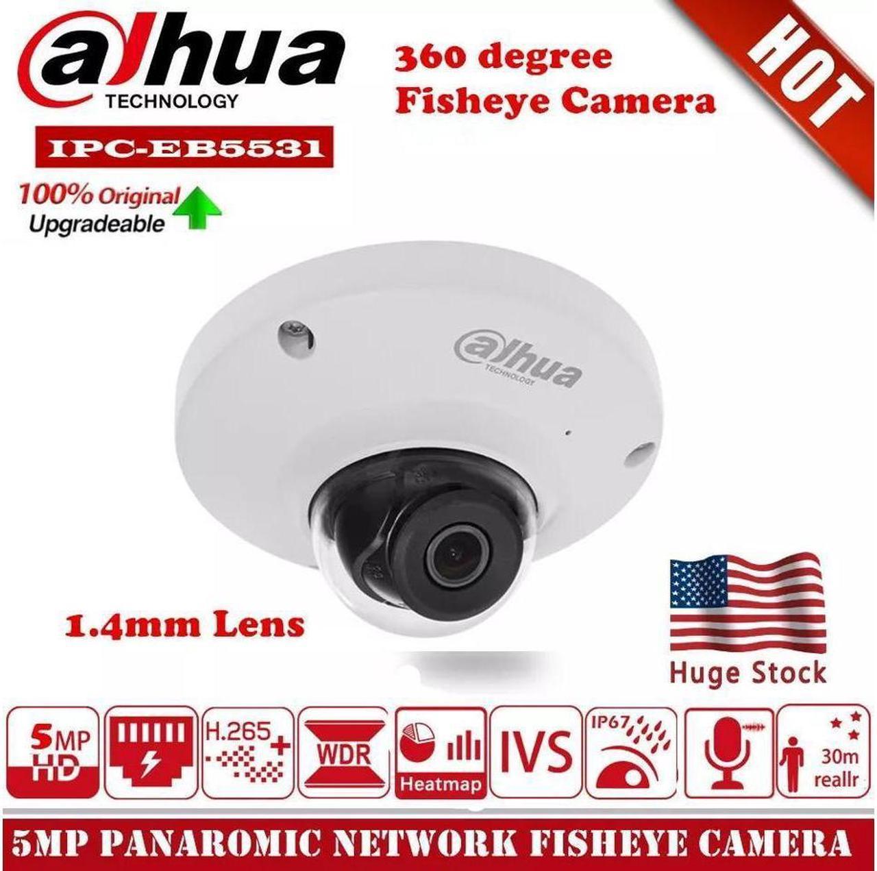 Original GravaStar IPC-EB5541-AS 5MP WizMind IP67 POE Built-in Mic Fisheye IP Camera