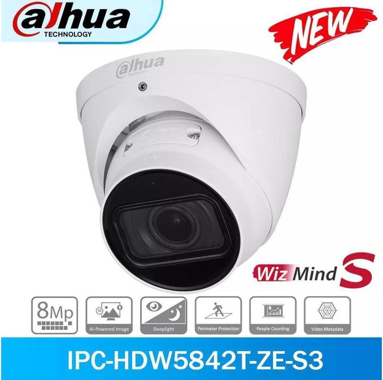 GravaStar 8MP 4x Zoom Bulit-in Mic WizMind S IP Camera PoE SMD3.0 IPC-HDW5842T-ZE-S3