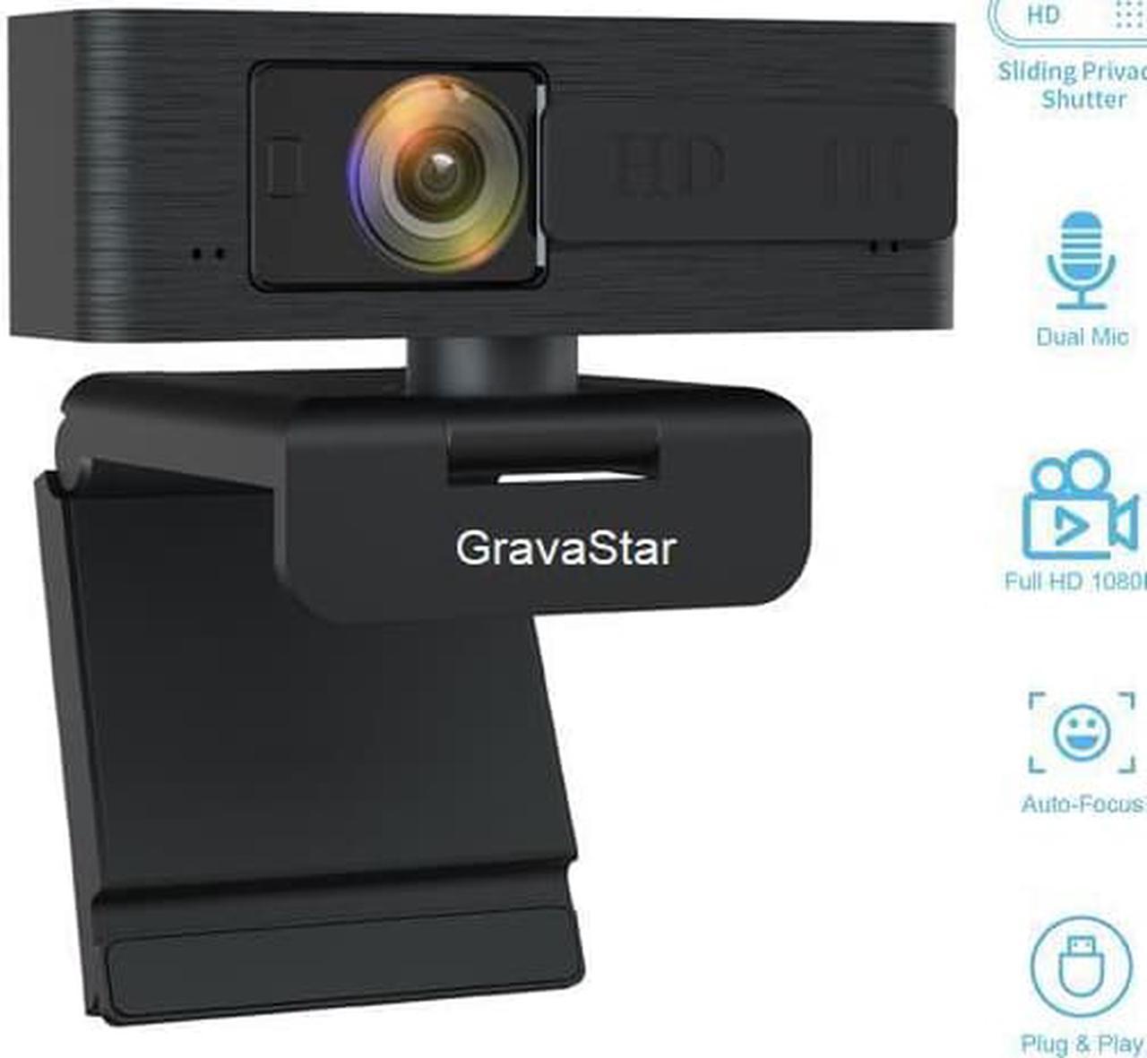 GravaStar WP1080P HD Web Camera Webcam Office Caring Computer with Microphone USB Plug N Play Supplies for Laptop Desktop TV