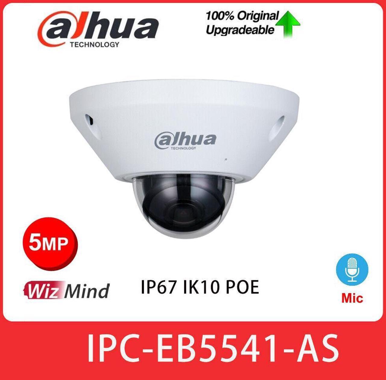 DH IPC-EB5541-AS AI 5MP Panoramic Built-in Mic PoE WizMind Fisheye IP Camera