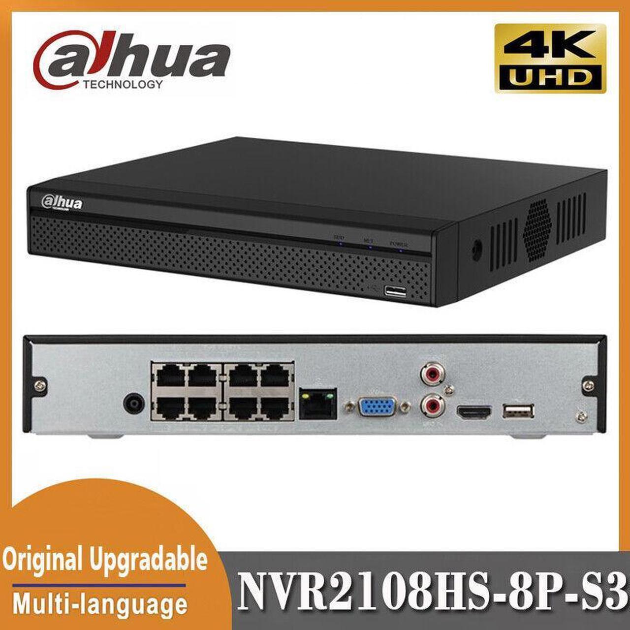 DH 12MP NVR NVR2108-S3&NVR2108HS-8P-S3 Network Video Recorder 8CH 8PoE