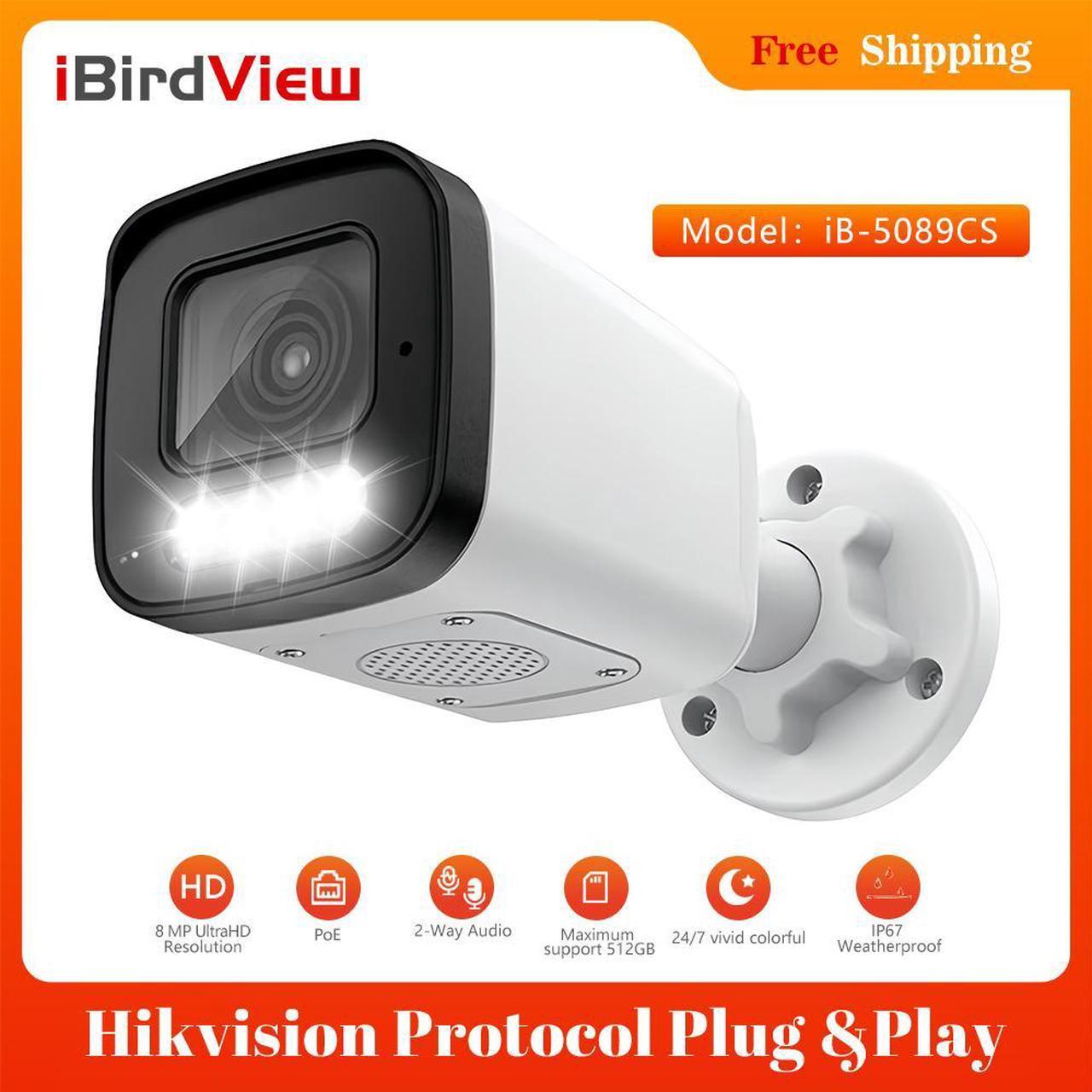 8MP 4K Colorvu Mini Bullet Network Camera Smart Detection 2 Way Audio Card Slot