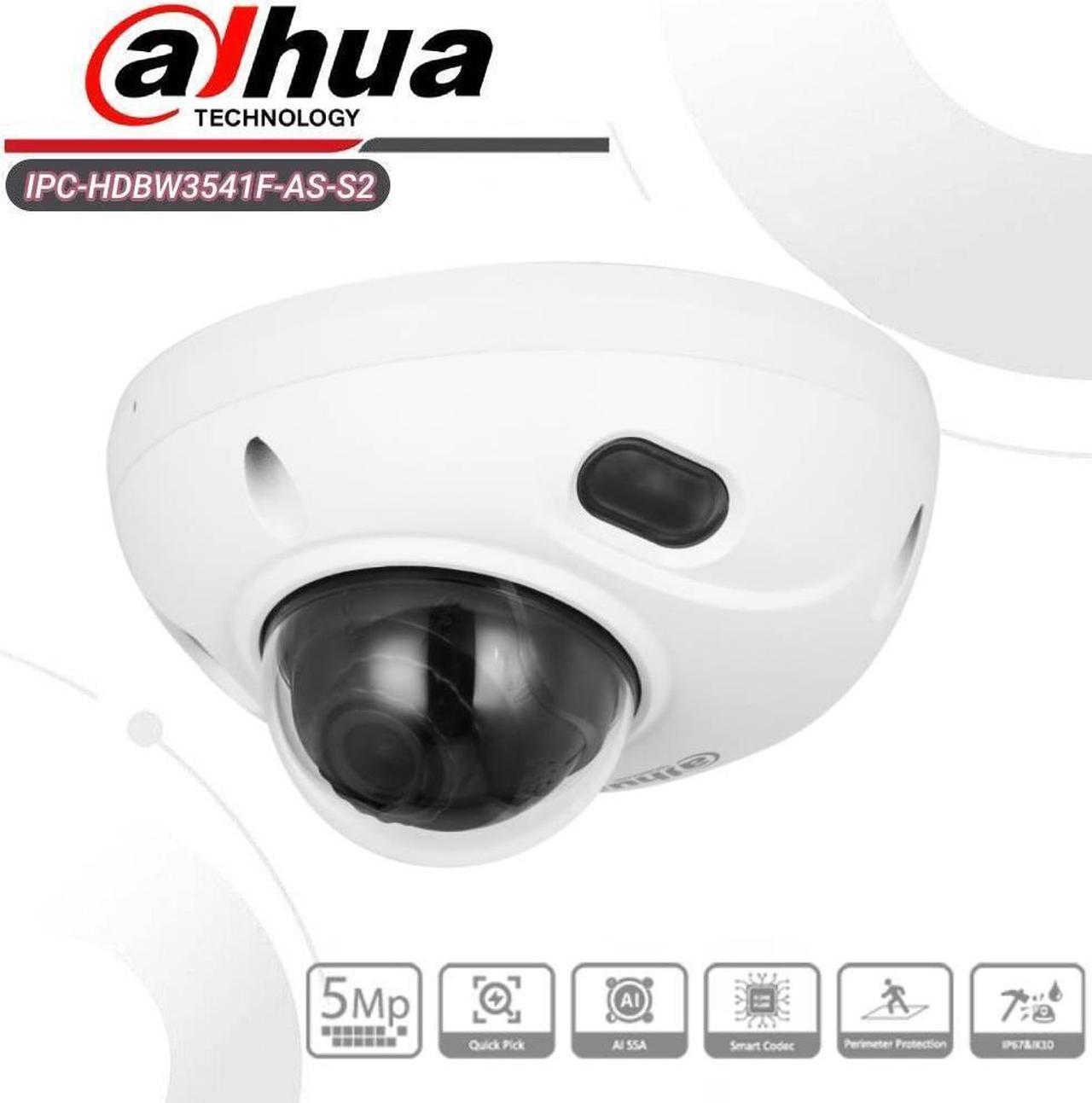 DH AI 5MP Starlight PoE SMD4.0 Built-in Mic Dome Camera IPC-HDBW3541F-AS-S2