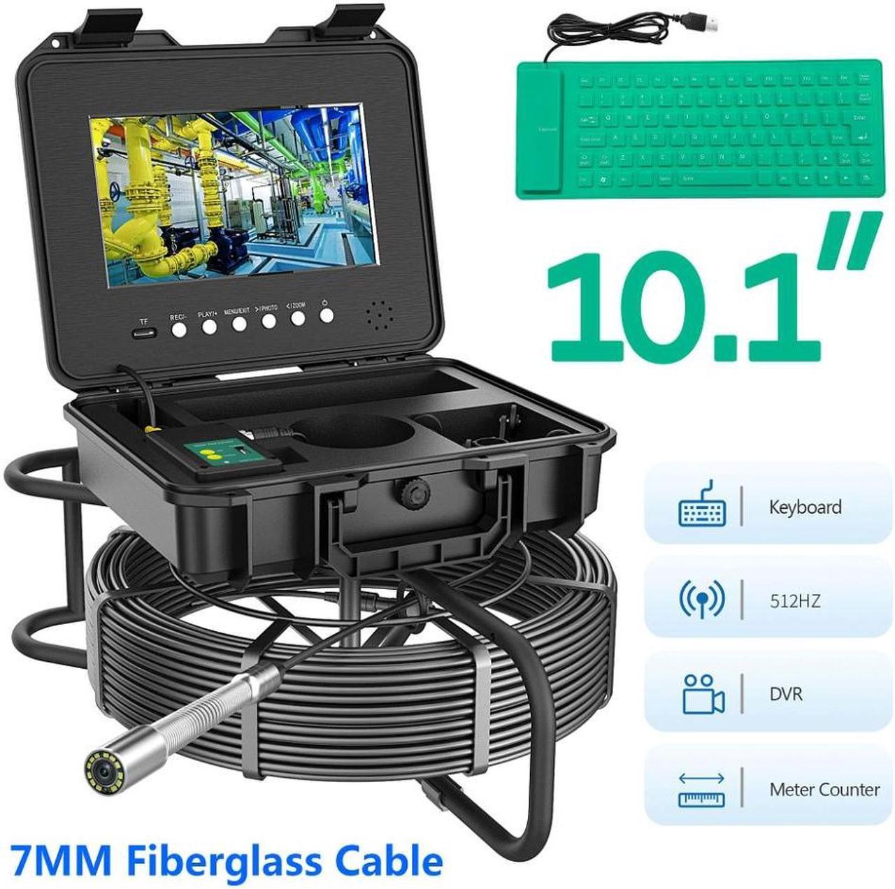 IPS HD DVR Sewer Pipe Inspection Camera 10.1 Inch Pipe Industrial Camera Self-Leveling 512HZ Locator Pipe Inspection Camera Endoscope 50M Pipe Inspection Camera 7MM diameter cable.