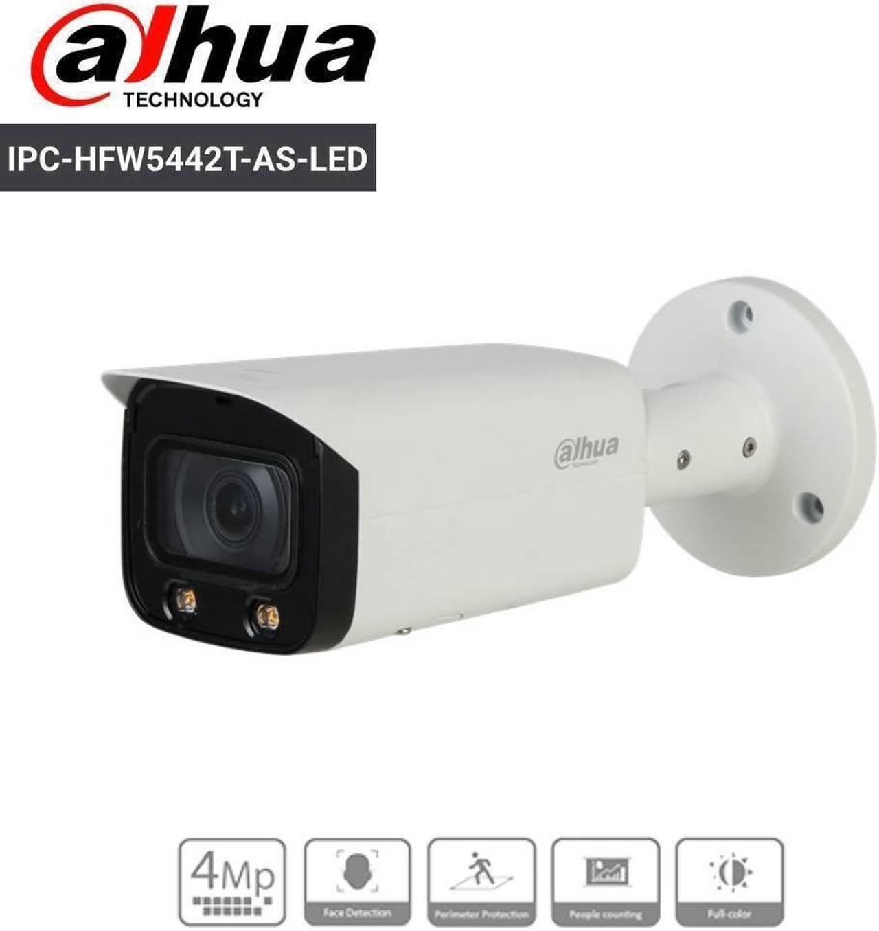 DH WizMind 4MP Full-Color PoE IP Camera Face Perimeter IPC-HFW5442T-AS-LED 6mm