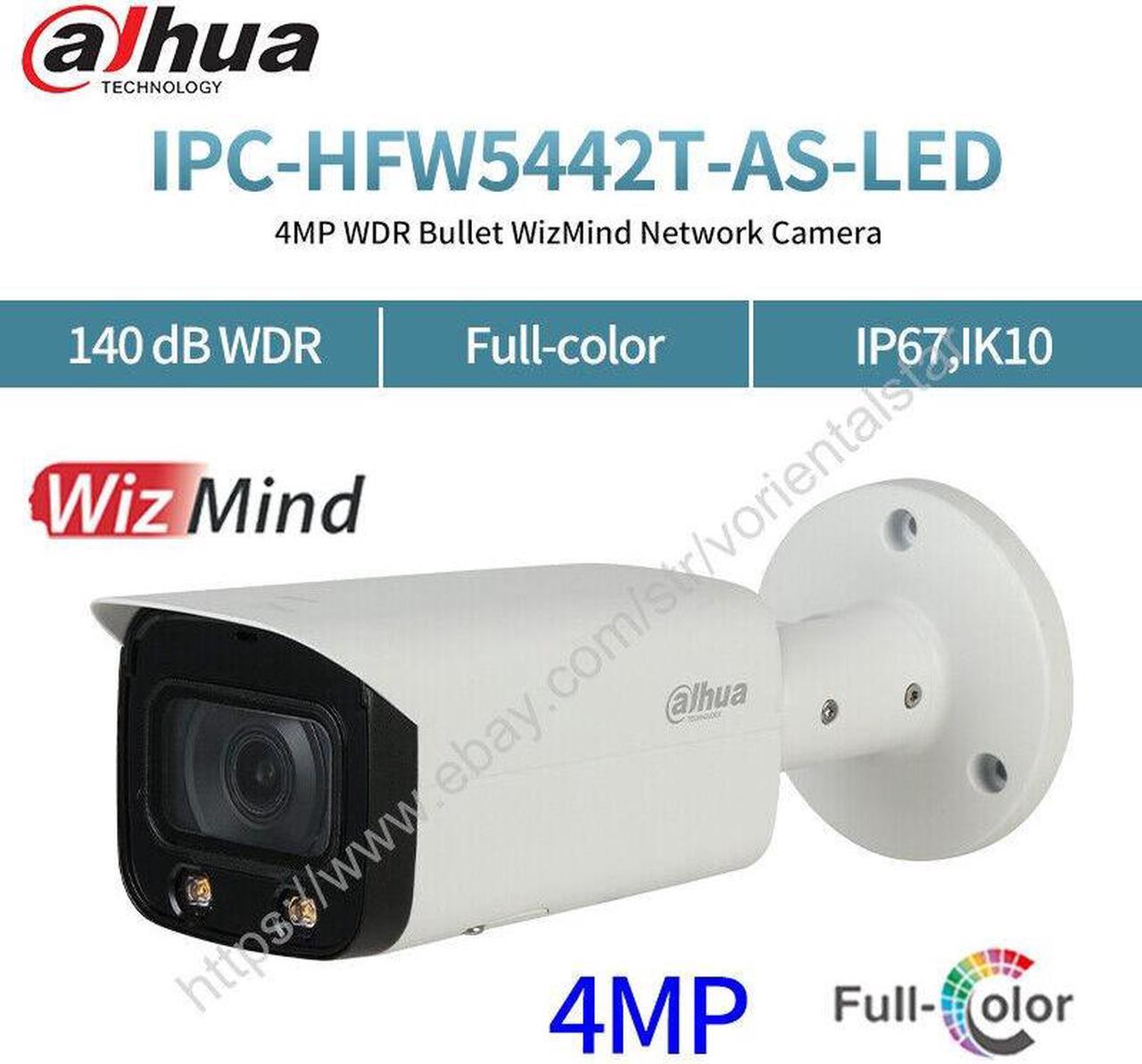 DH IPC-HFW5442T-AS-LED 6mm 4MP POE H.265 IP67 WDR Bullet Network CCTV IP Camera