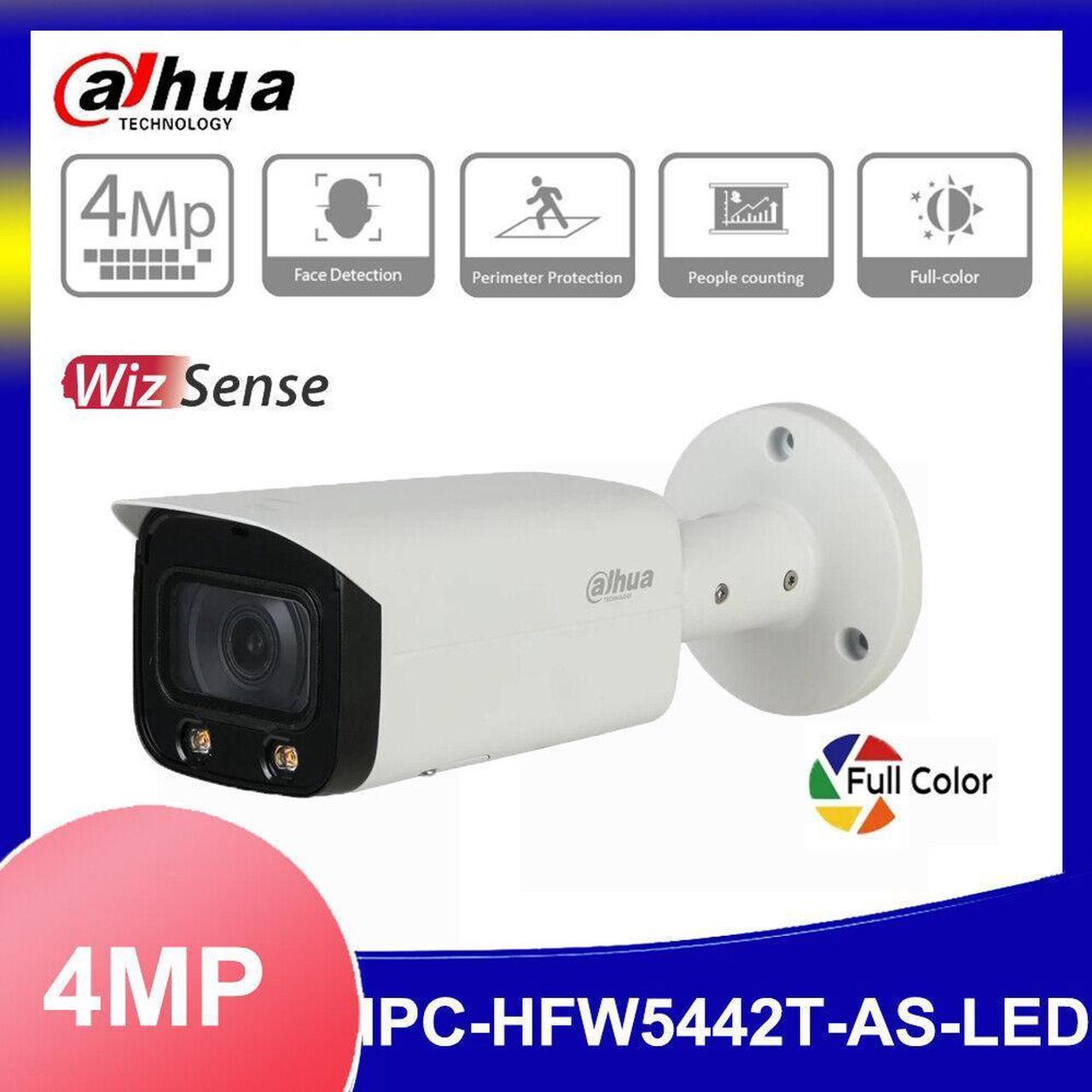 DH IPC-HFW5442T-AS-LED 6mm 4MP POE Full Color MIC Starlight WDR Bullet IP Camera