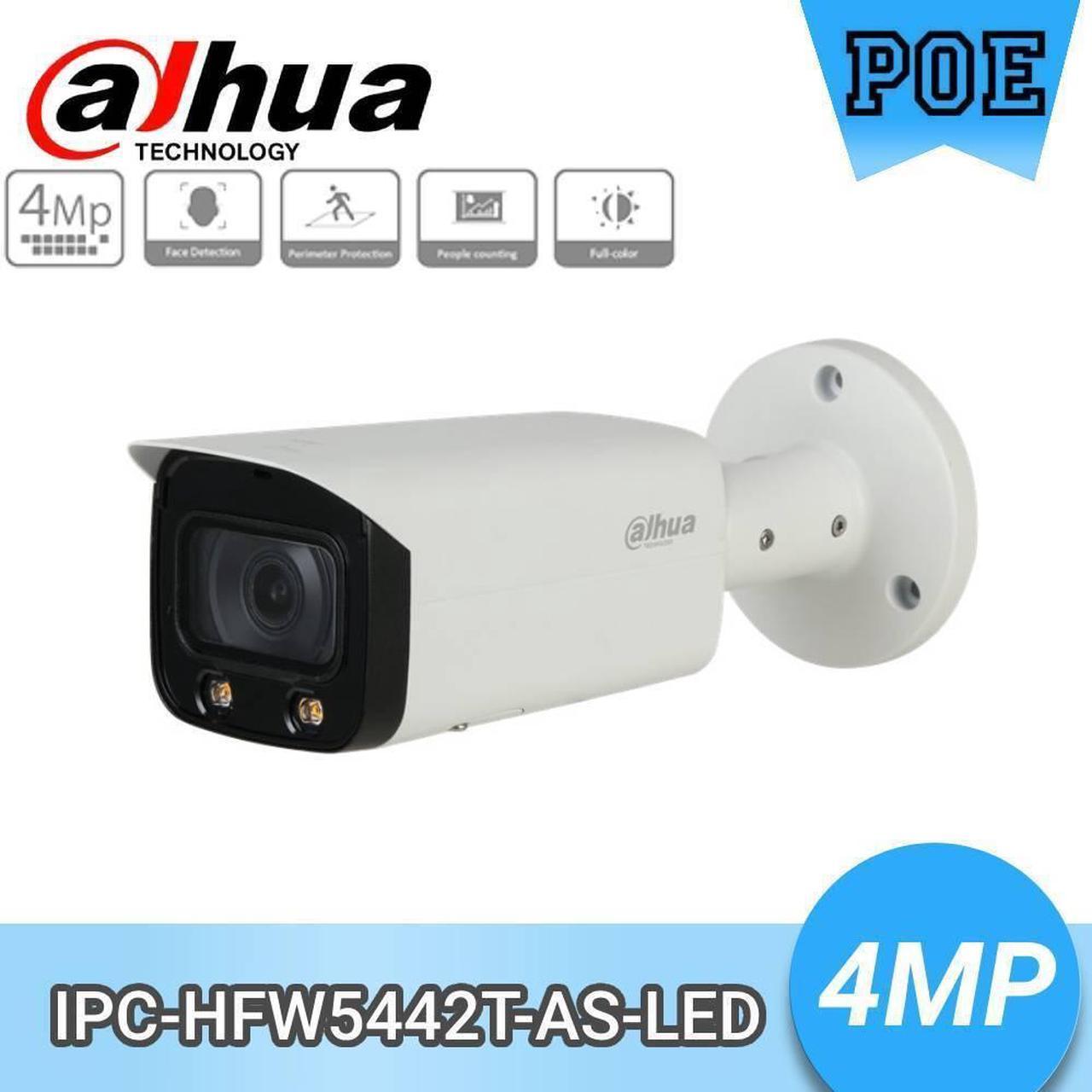 DH IPC-HFW5442T-AS-LED 6mm 4MP Full Color Starlight IP67 IR Bullet Network Camera