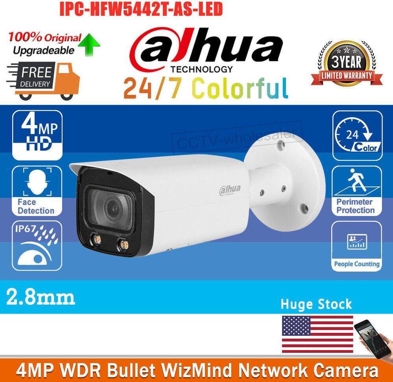 DH IPC-HFW5442T-AS-LED 4MP WDR H.265+ 6mm Fixed Bullet WizMind Network Camera