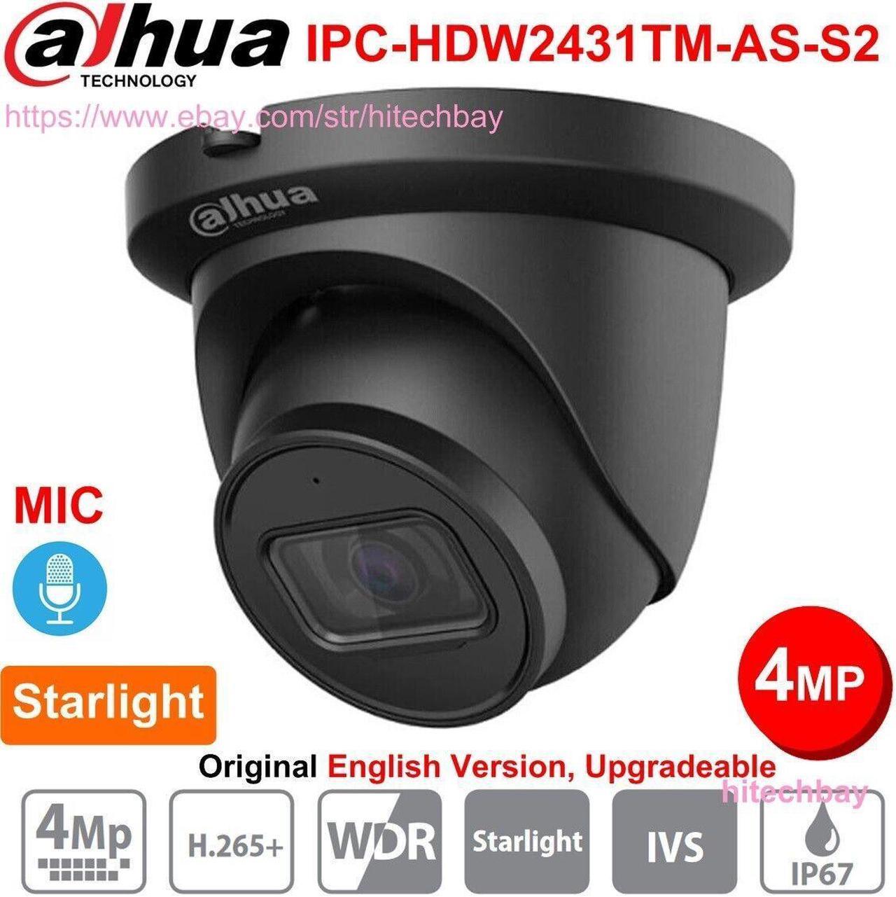 DH IPC-HDW2431TM-AS-S2 4MP PoE IR H.265+ IP67 IK10 Dome Camara Built-in Mic 2.8/3.6mm