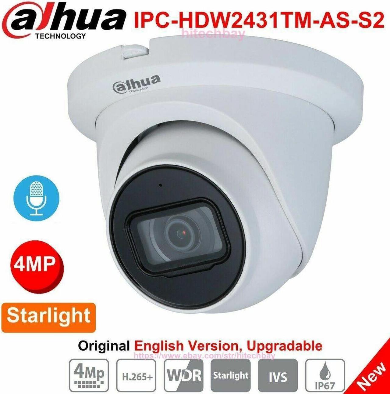 DH 4MP 5MP 8MP Starlight IP Camera POE IPC-HDW2431TM-AS-S2 IR night security 2.8/3.6mm Black 2.8mm Lens