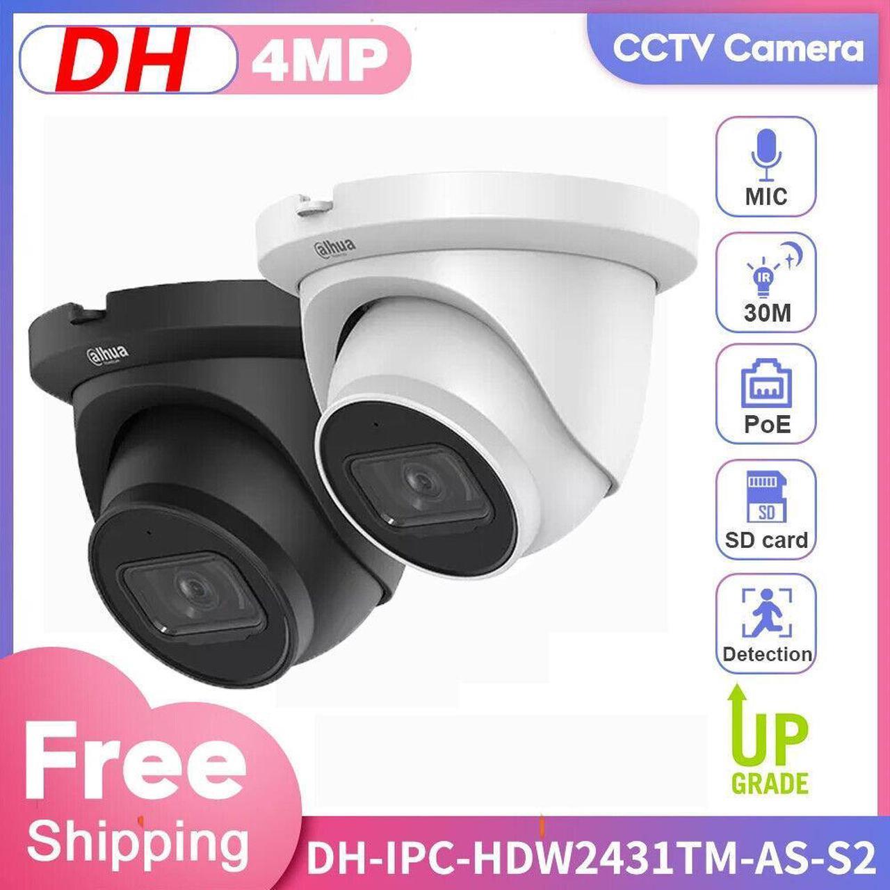 DH IPC-HDW2441TM-S 4MP WizSense MIC POE IP Camera Replace IPC-HDW2431TM-AS-S2 2.8/3.6mm White 3.6mm Lens