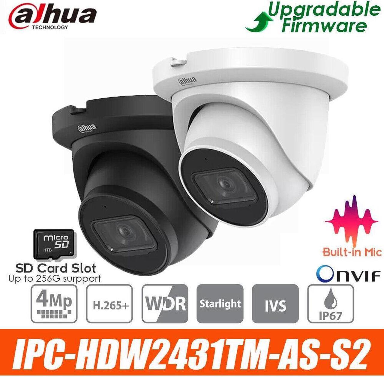 DH Original IPC-HDW2431TM-AS-S2 4MP POE Built in MIC Starlight IP Camera 2.8/3.6mm