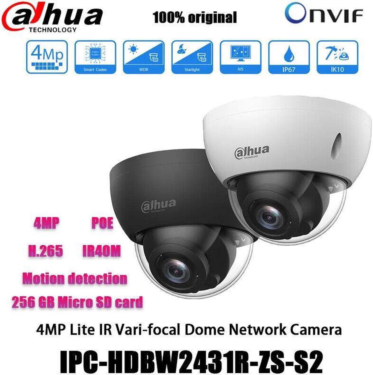 DH IPC-HDBW2431R-ZS-S2 4MP Vari-focal Dome Network POE IP Camera IP67 IK10 Black