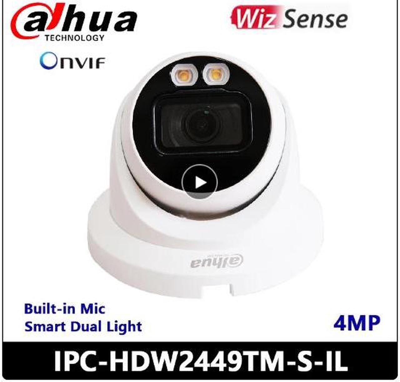 DH 8MP IP Camera IPC-HDW2849TM-S-IL Smart Dual Light WizSense Network Camera 4MP IPC-HDW2449TM-S-IL Full Color Built-in Mic White 3.6mm Lens