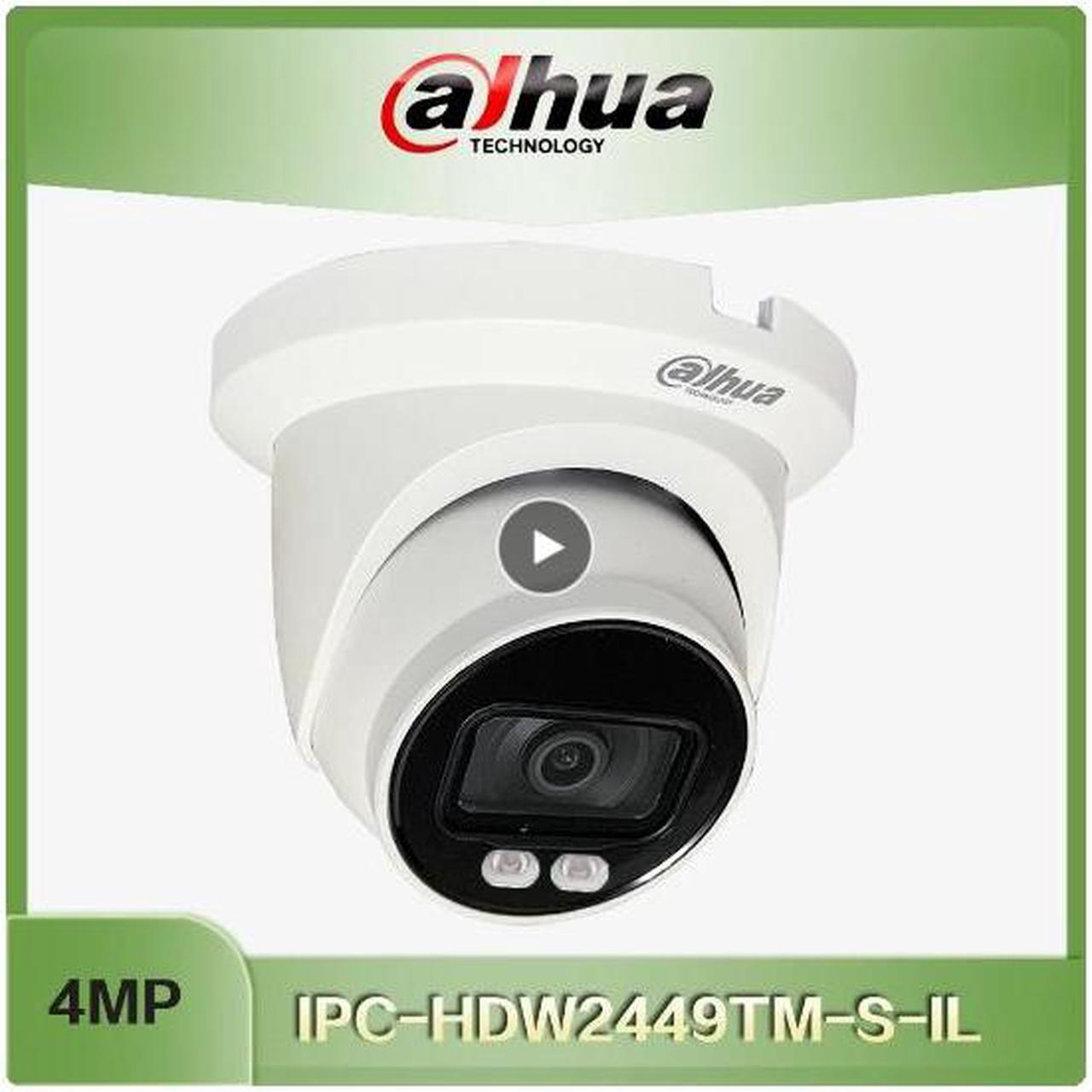 DH 4MP IPC-HDW2449TM-S-IL & 8MP IPC-HDW2449TM-S-IL Smart Dual Light Bullet WizSense Network Camera built in micro full color White 3.6mm Lens