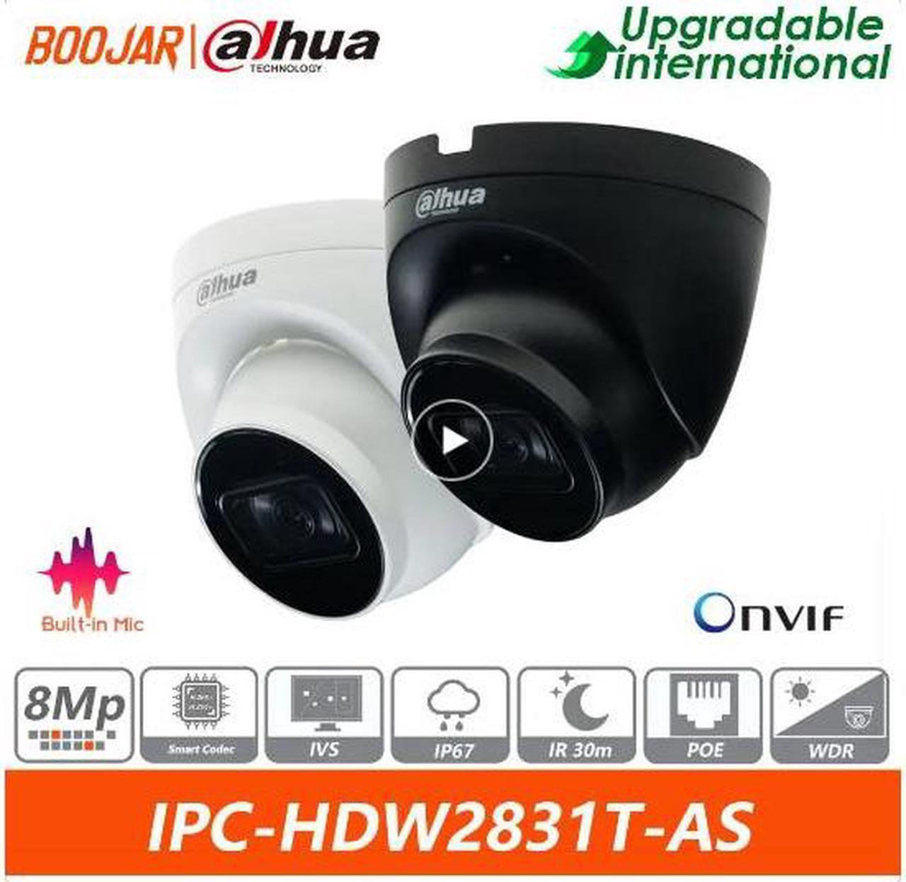 Original IP DH 8MP IPC-HDW2831T-AS WDR POE IR Eyeball Network Camera Built-In Mic BLACK Black 3.6mm Lens