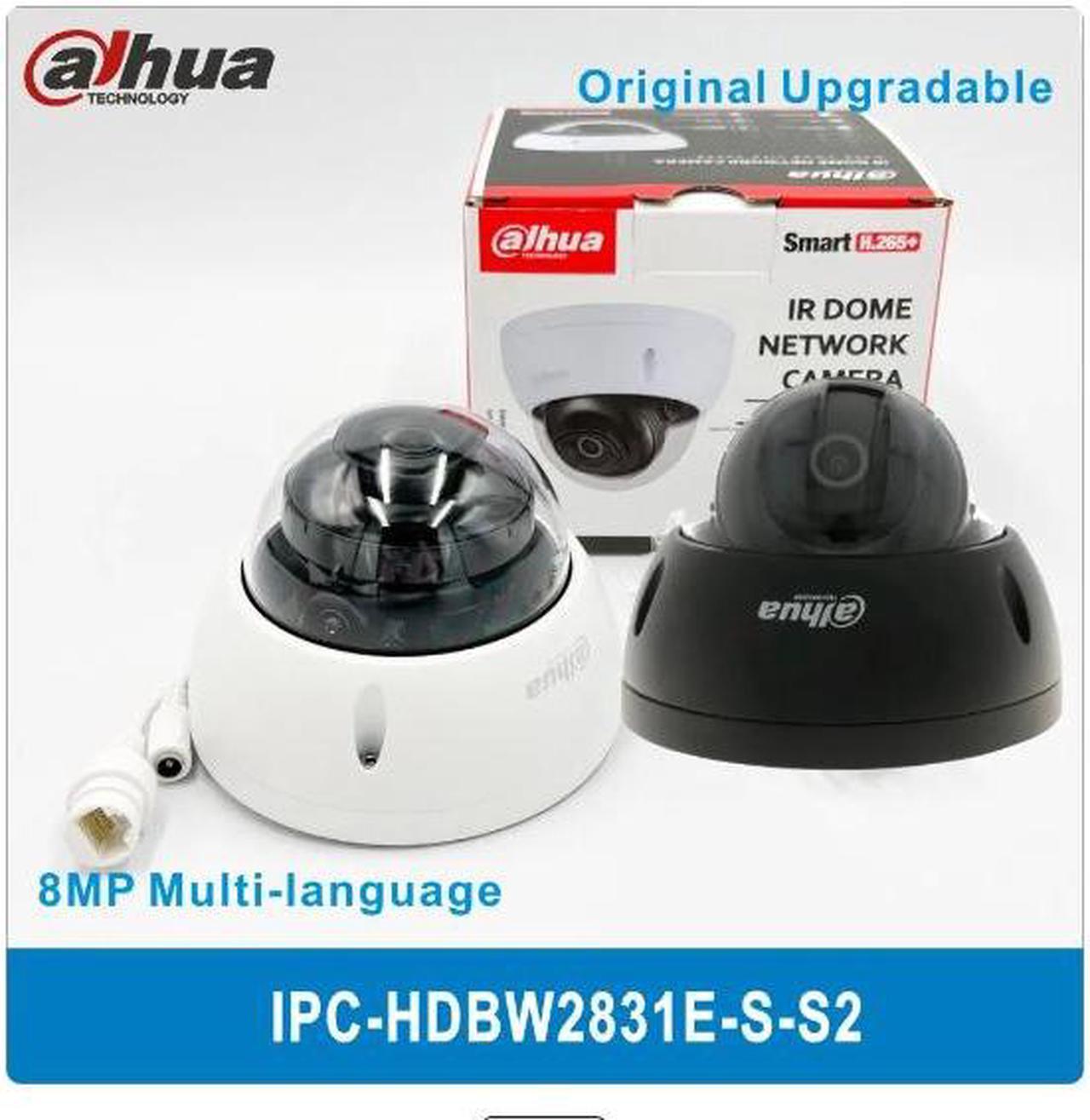 DH IPC-HDBW2831E-S-S2 8MP Lite IR Fixed-focal Dome CCTV Network Camera Built-in SD Card Slot White 3.6mm Lens