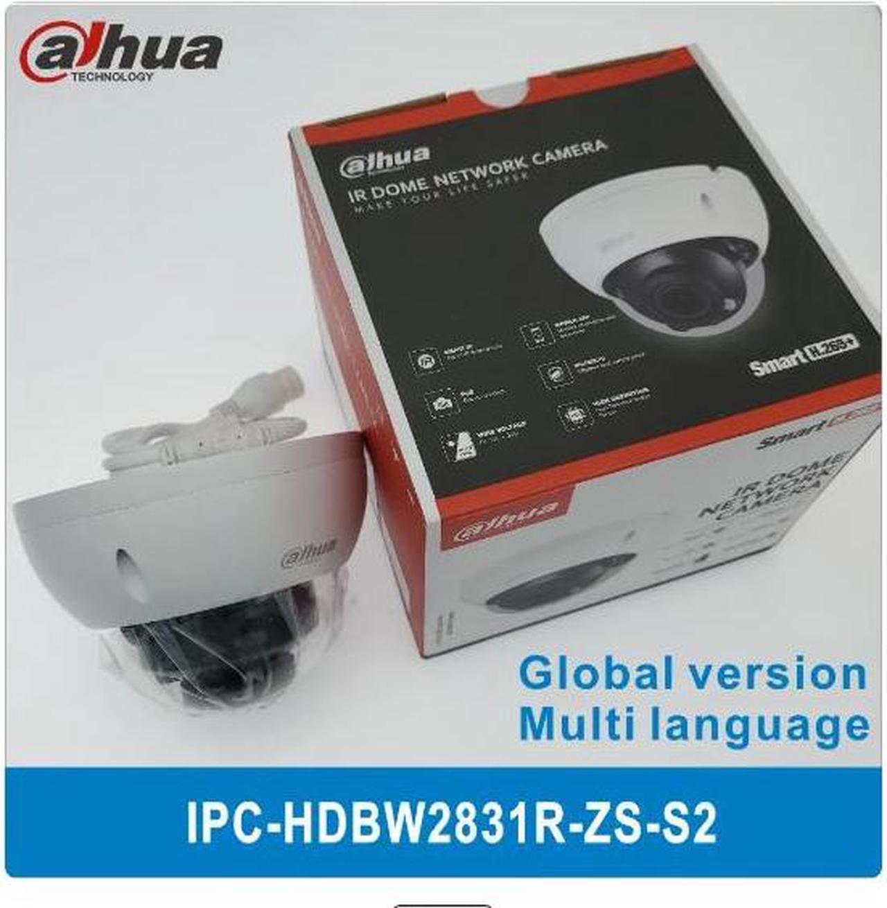 DH IPC-HDBW2831R-ZS-S2 8MP Lite IR 2.7mm ~13.5mm Vari-focal Dome POE Network Camera Black