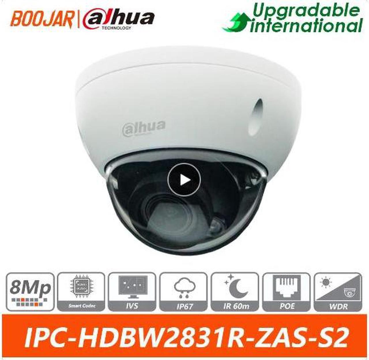 DH Original IPC-HDBW2831R-ZAS-S2 8MP Electric Zoom Max IR Distance 60 MLite Vari-focal Dome Network Camera IK10 Protection Black