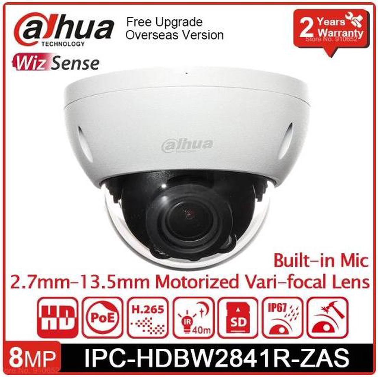 DH IPC-HDBW2841R-ZAS Motorized Vari-focal 8MP Dome IP Camera Outdoor SD Card Slot IP67 IK10 Replace IPC-HDBW2831R-ZAS-S2