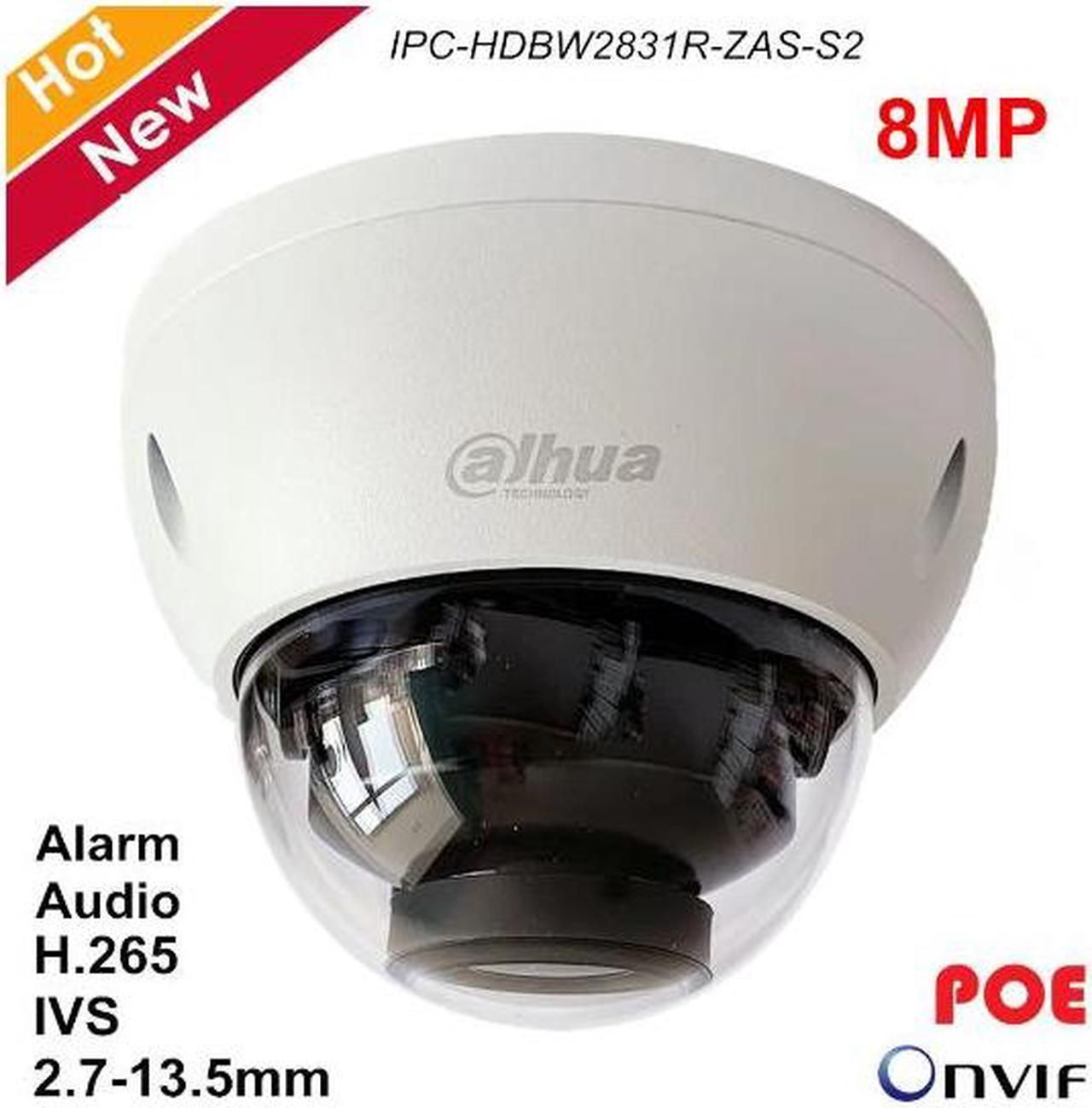 DH 8MP IP Camera POE Audio Outdoor Video Surveillance 4K Camera IR 40m H.265 2.7-13.5mm IVS H.265 IPC-HDBW2831R-ZAS-S2