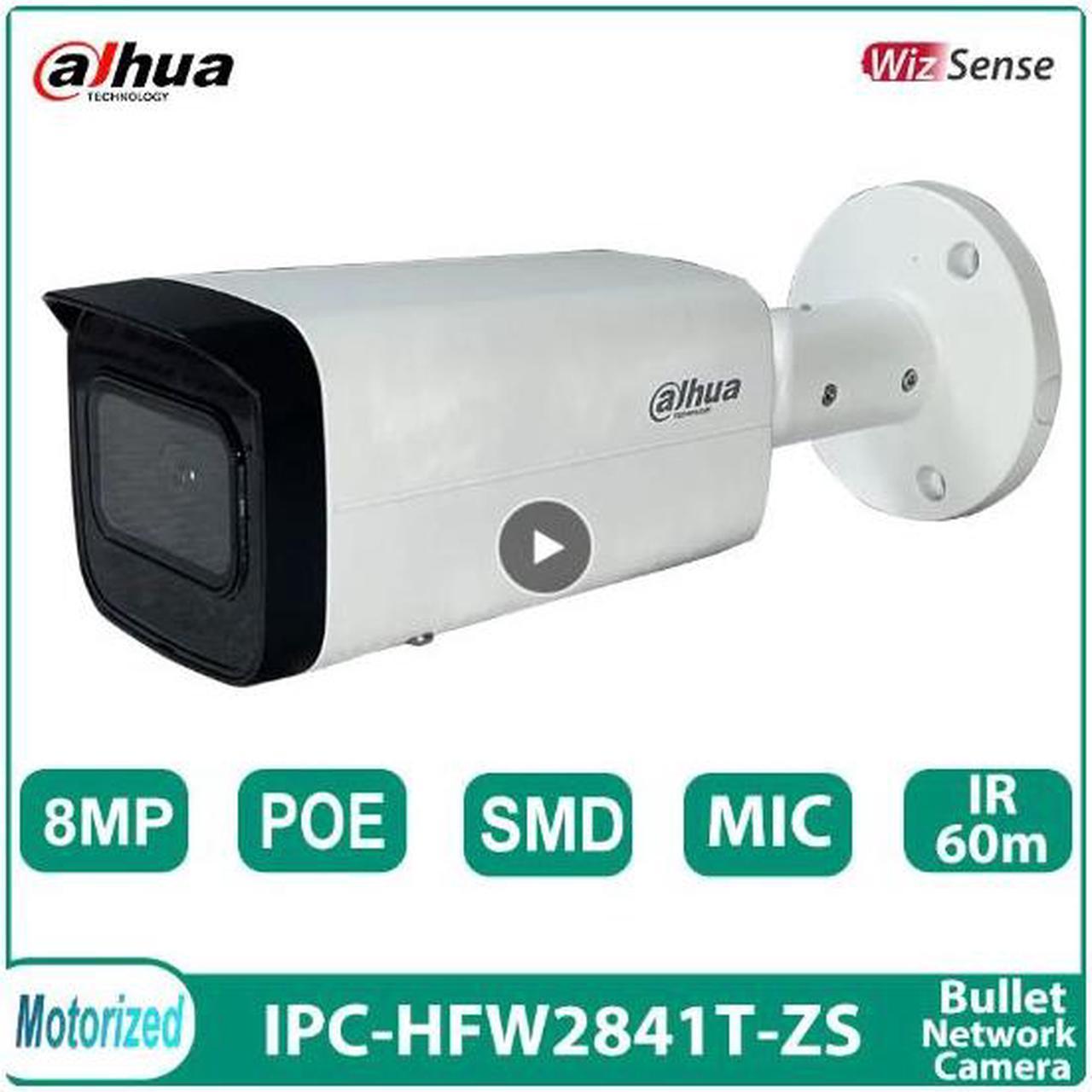 DH IPC-HFW2841T-ZS 8MP Night Vision IR 60m 2.7mm13.5mm Motorized Vari-focal Bullet WizSense IP Camera Outdoor Waterproof