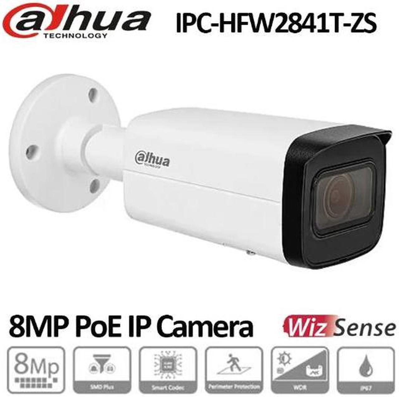 DH WizSense 8MP IP Camera 4K 2.7mm-13.5mm Vari-focal Built in IR Led Waterproof Security Protection Camera IPC-HFW2841T-ZS