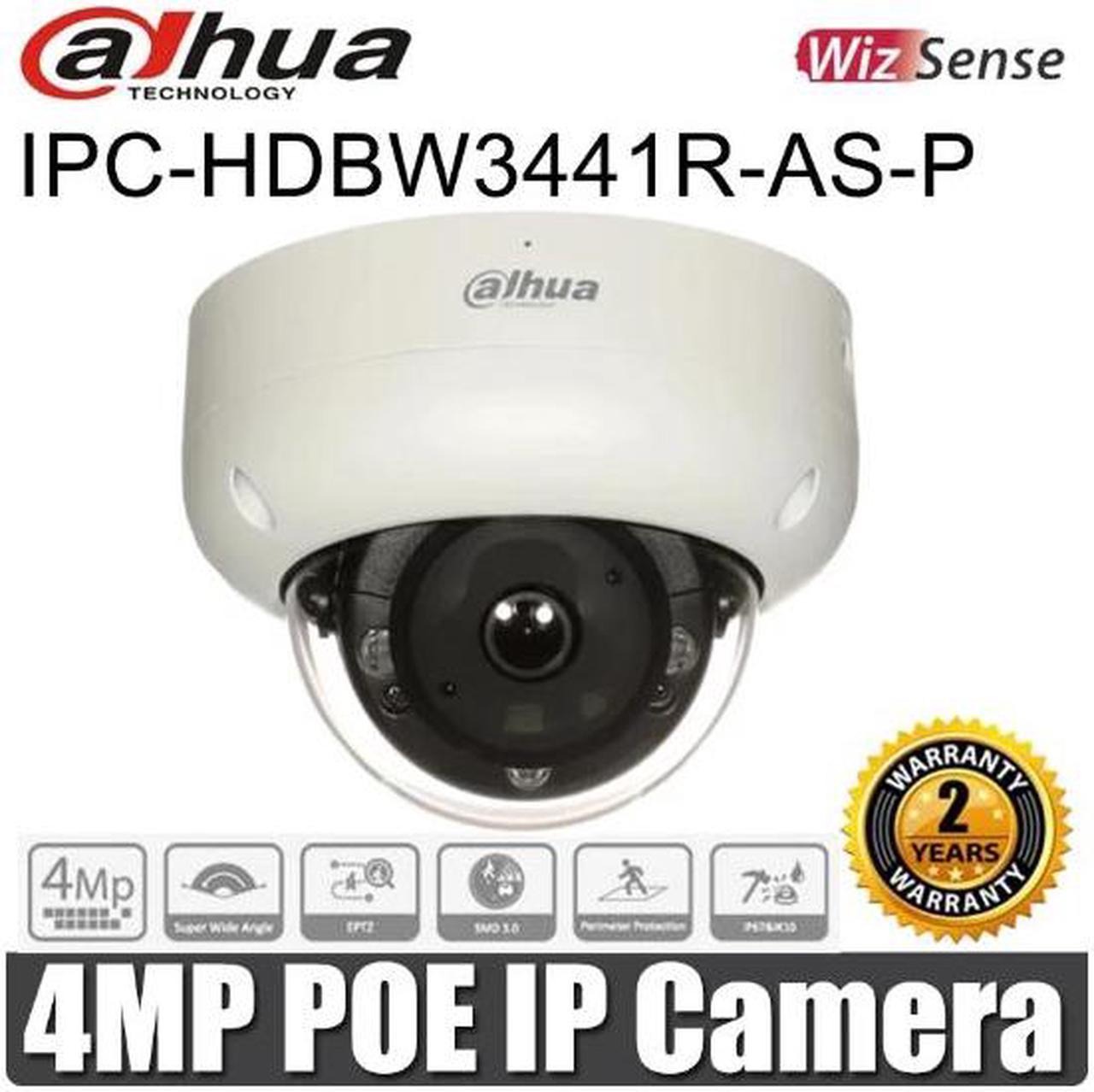 DH IPC-HDBW3441R-AS-P 4MP Wide Angle Fixed Dome WizSens Network Camera Built-in MIC EPTZ IK10 IP Camera