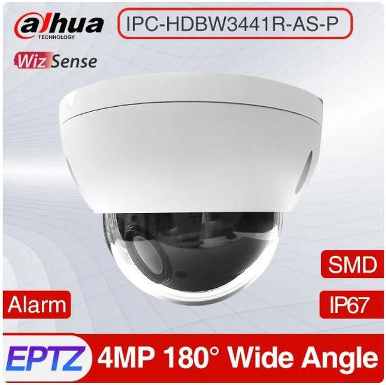 Original DH IPC-HDBW3441R-AS-P 4MP Wide Angle Fixed Dome WizSense Network Camera IP Camera IP67 IK10 POE Built-in MIC H.265