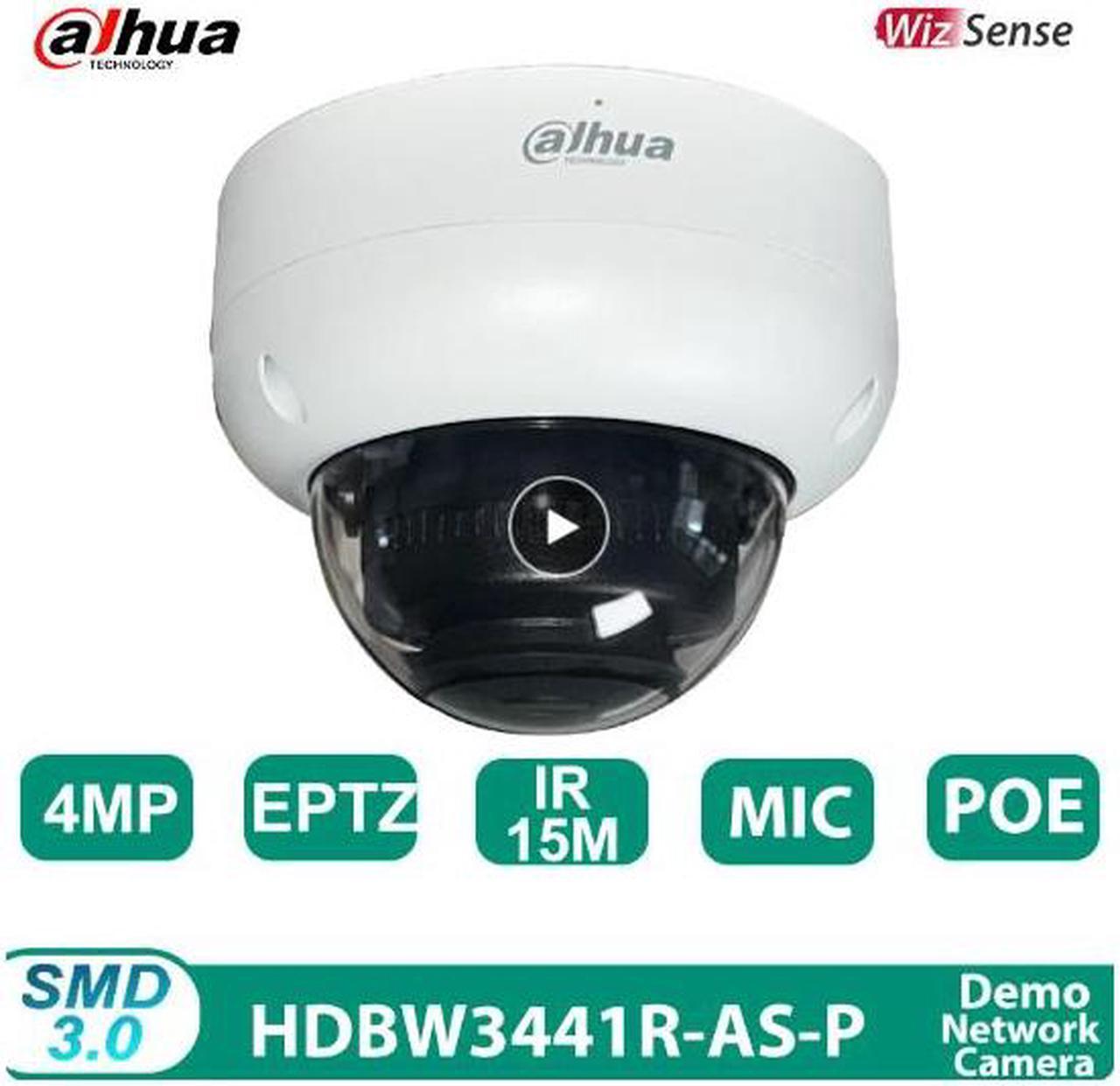 DH 4MP IP Camera POE IPC-HDBW3441R-AS-P Wide Angle IP67 IK10 WizSense Dome Network Camera Surveillance EPTZ IR Bulit-in Mic