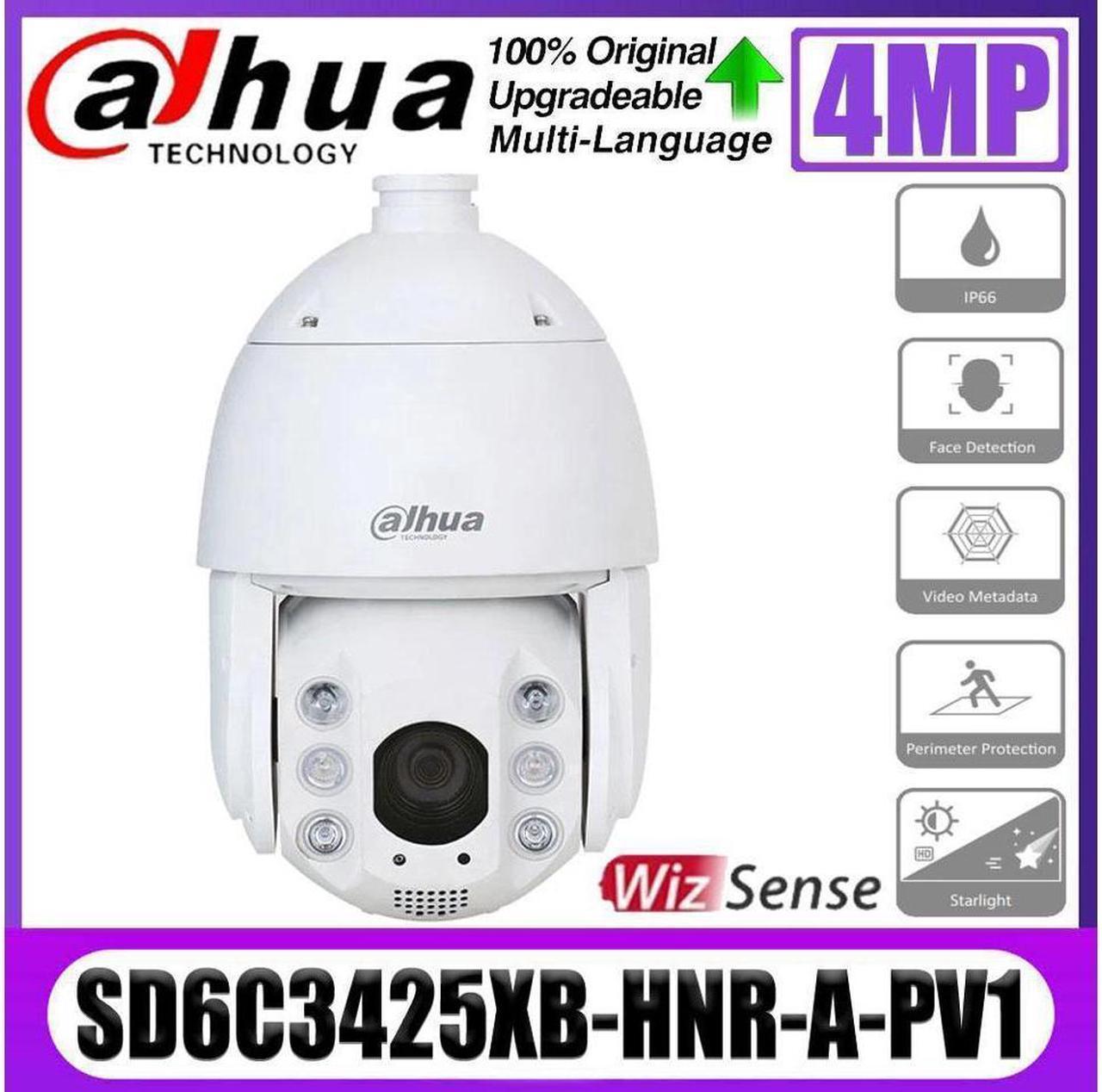 DH SD6C3425XB-HNR-A-PV1 4MP 25x Starlight IR WizSense Network PTZ Camera 150m IR Full-color Face Detection IP Camera