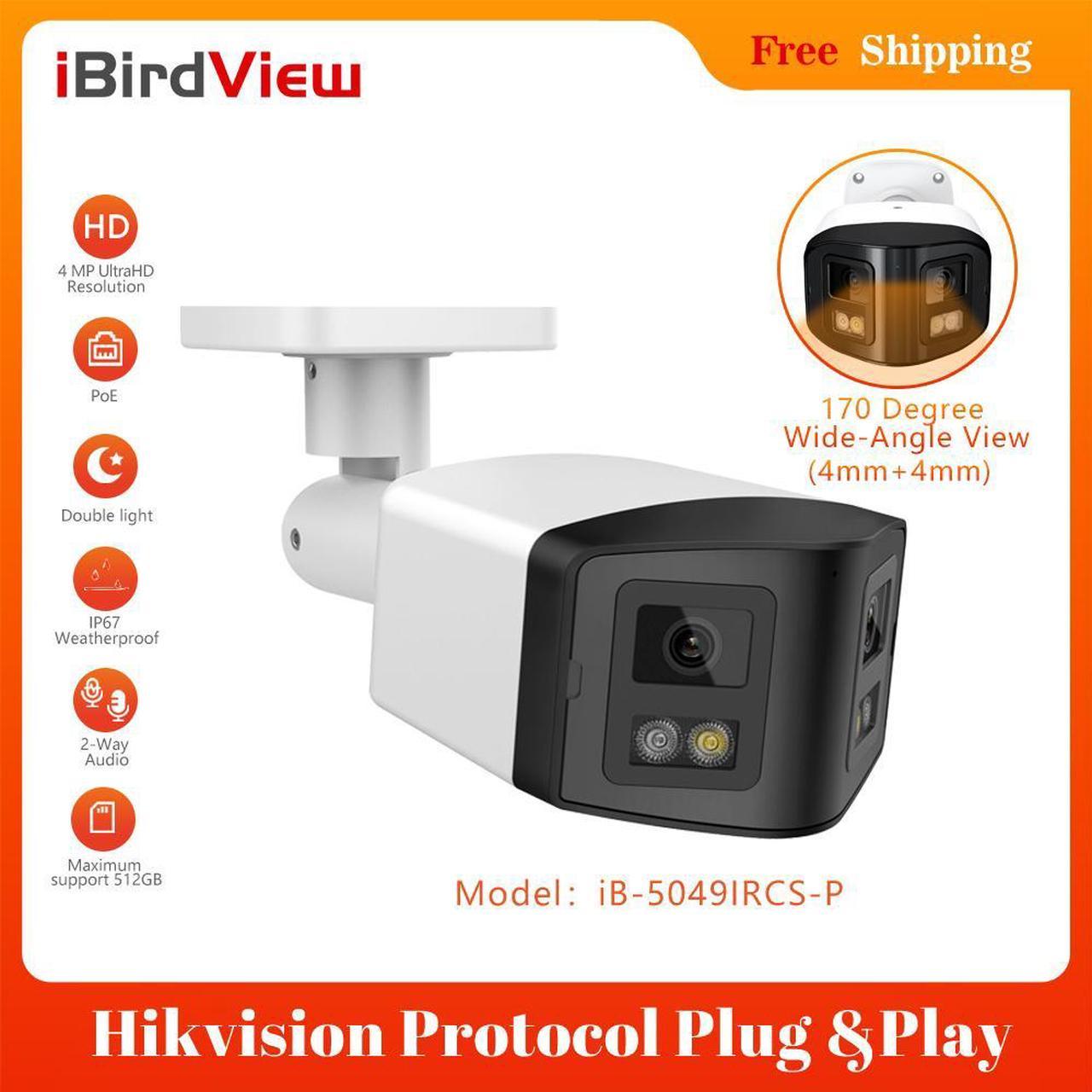 4MP HD Dual LENS Illumination Panoramic Security IP Camera IP67 IR 30m