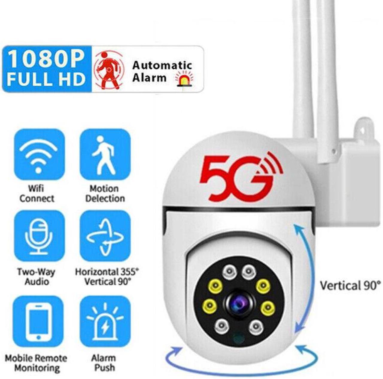 Wireless 1080P PTZ 2MP 5G HD Outdoor Home Security Network CCTV IP Camera Night