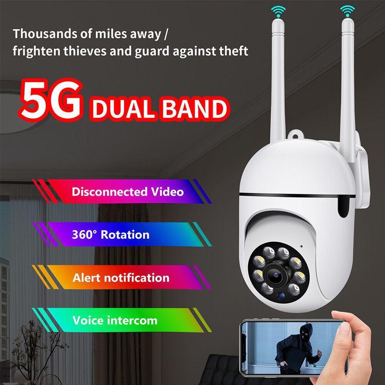 5G Wifi Camera Wireless Outdoor Home Security Night Vision Cam 1080P HD Monitors