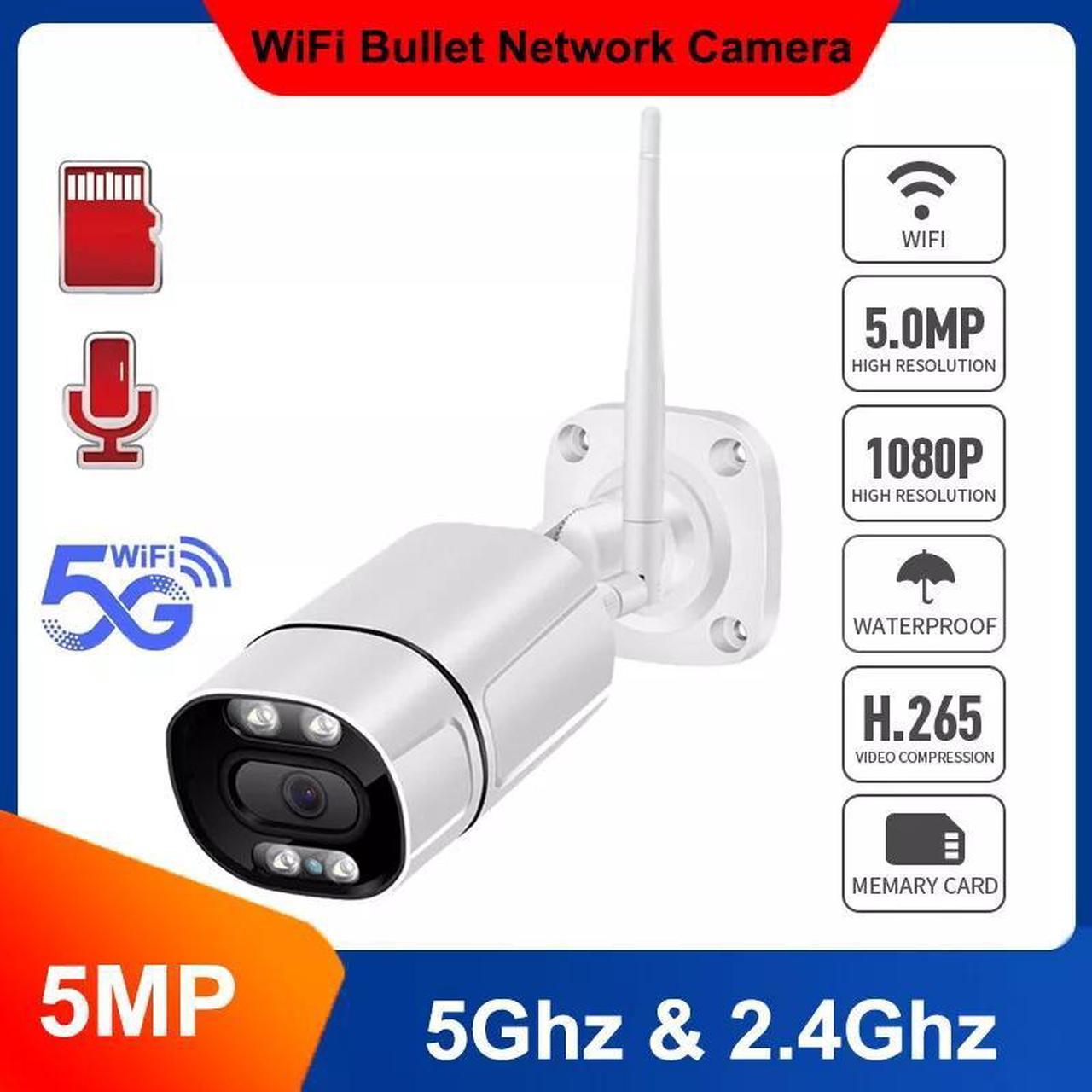 5MP WiFi 2.4/5G Dual Lights Outdoor CCTV Security Home IP Camera IR Alarm Audio