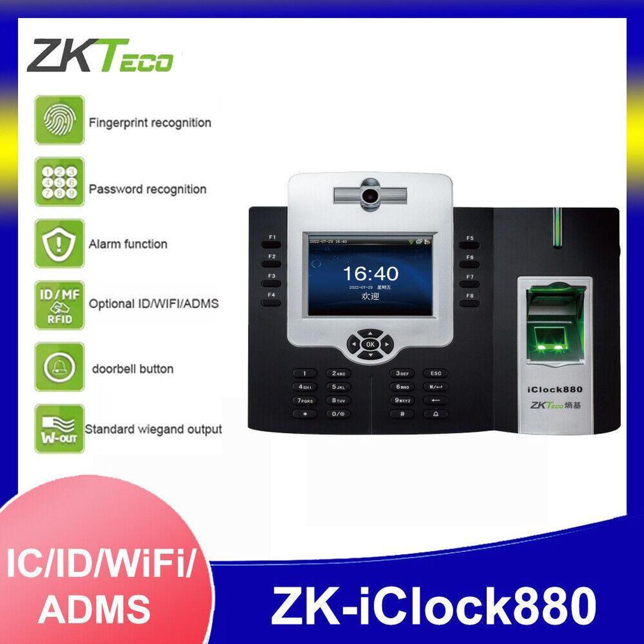 ZKTeco iClock880 3.5" TFT Fingerprint Time Attendance& Access Control w/ Camera