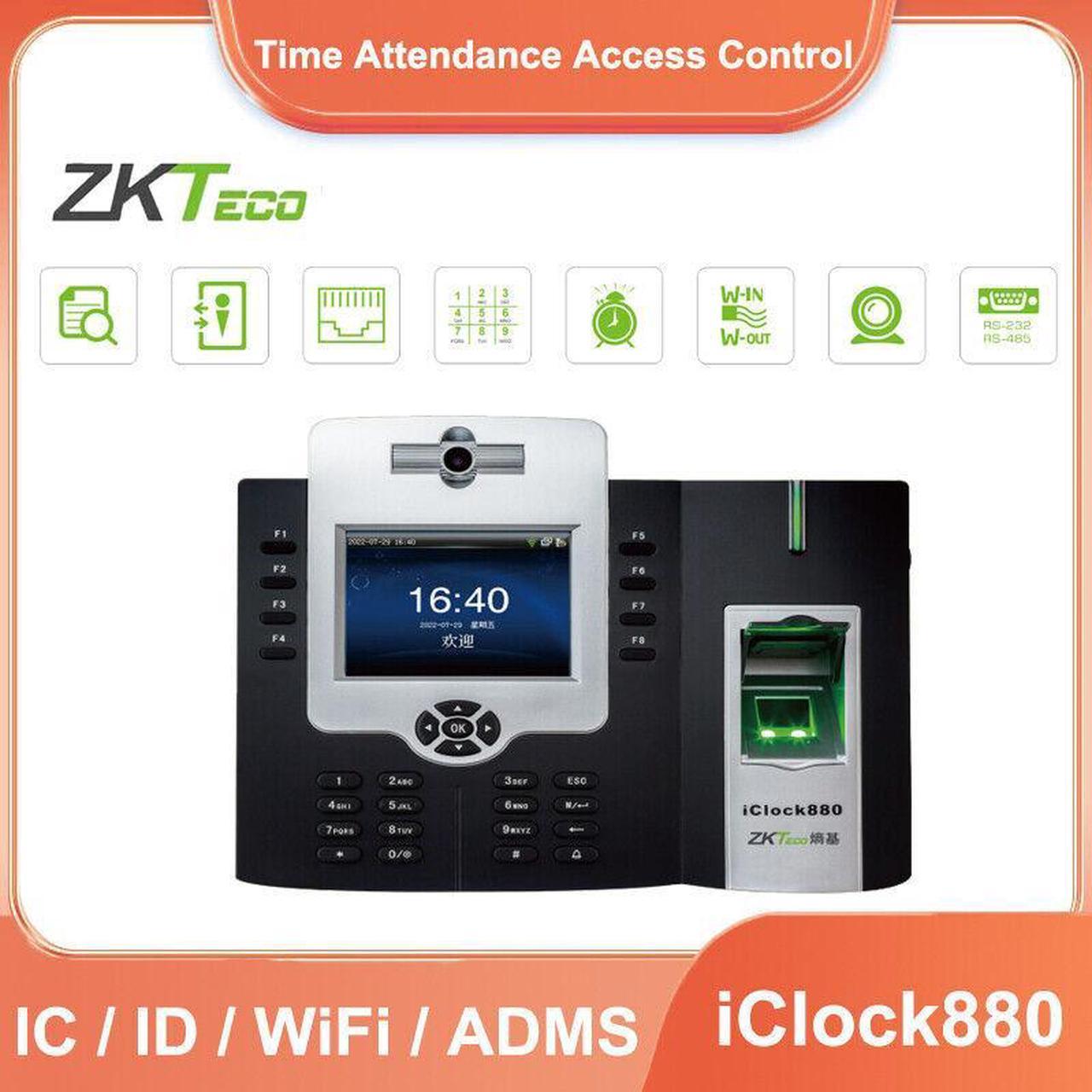 ZKTeco Iclock880 3.5" TCP/IP Fingerprint Time Attendance Access Control System