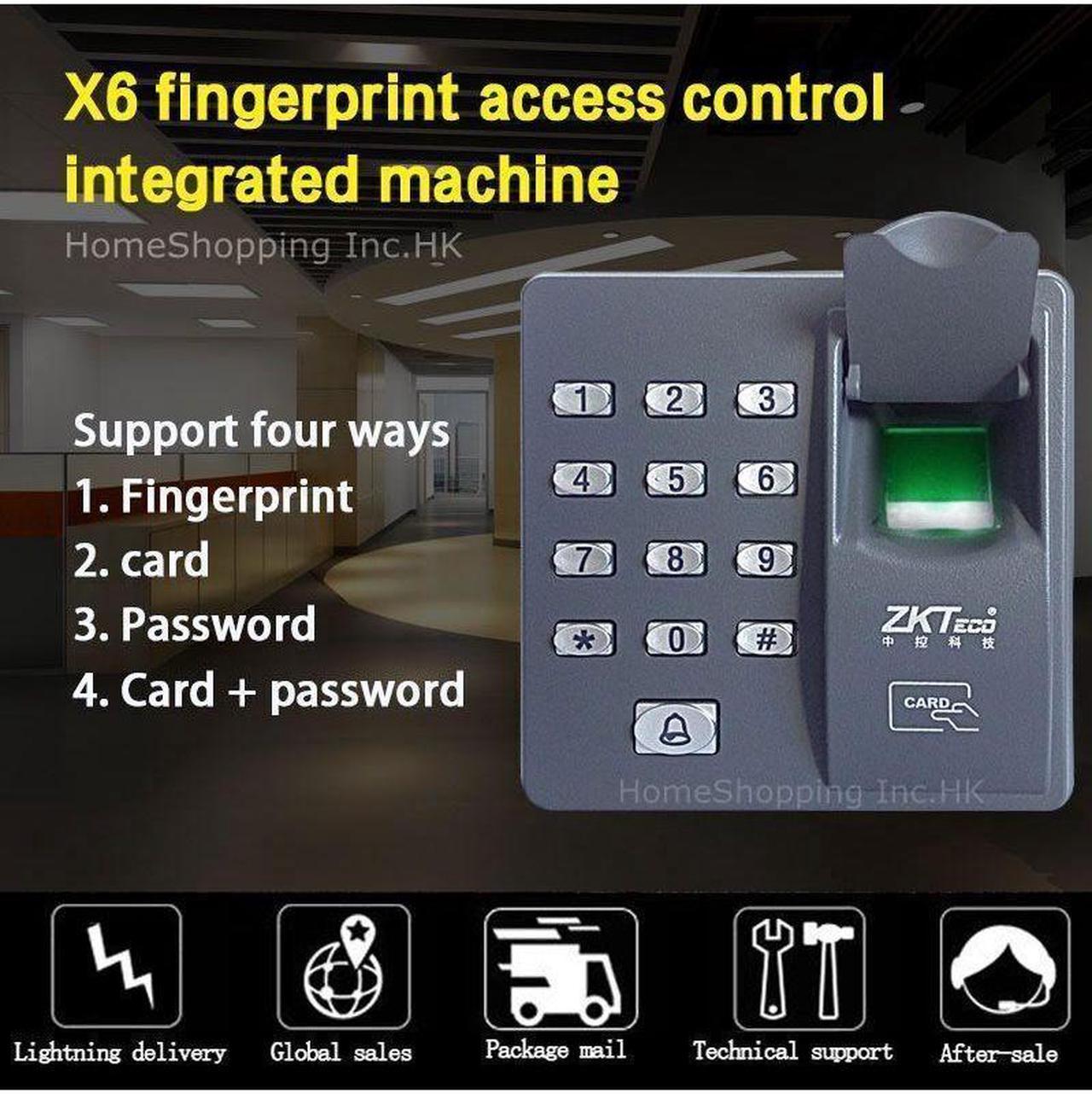 ZKTeco Biometric Fingerprint& RFID Card Password Door Access Control Keypad+10 ID Cards