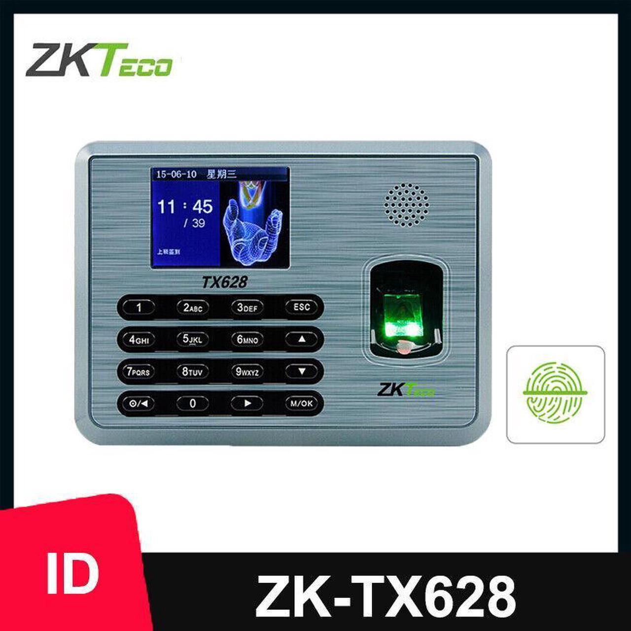 ZKteco TX628 TCP/IP Fingerprint 125K Card Time Attendance Fingerprint Time Clock+ID