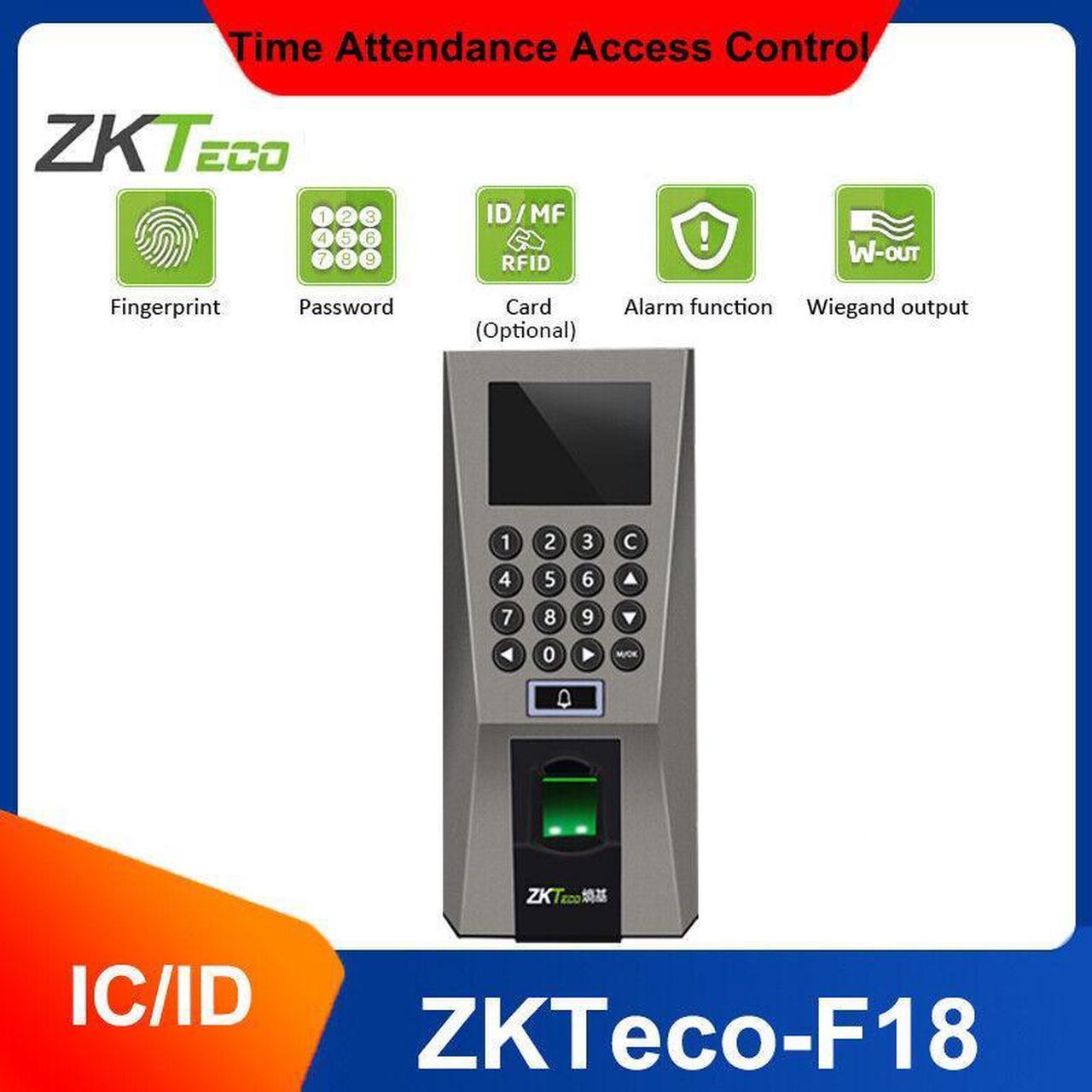 New ZKTeco F18 TCP/IP Biometric Fingerprint Time Attendance Door Access Control (F18)