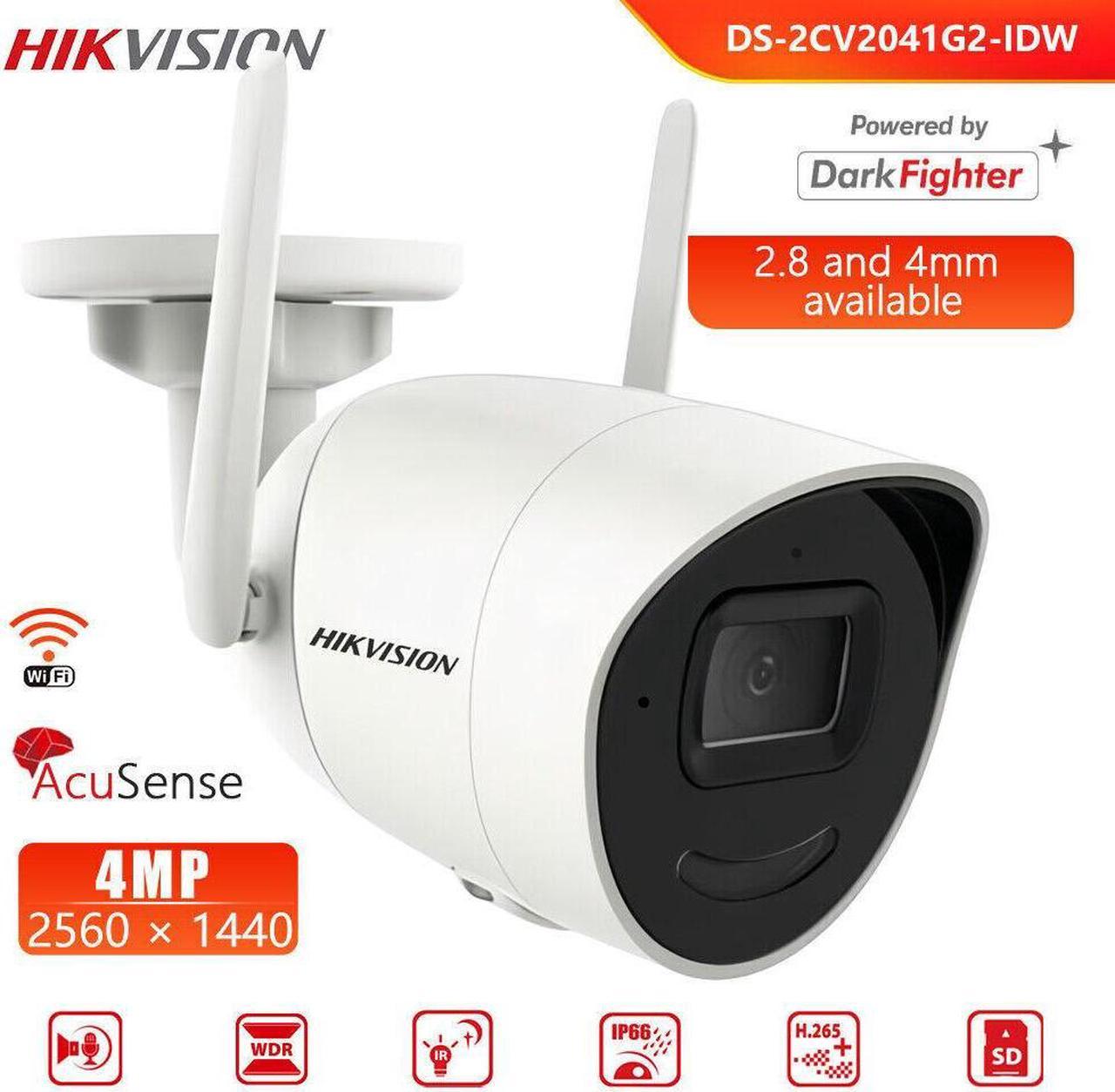 4MP Wifi Camera 2-Way Audio IR Bullet Wireless Camera DS-2CV2041G2-IDW 4mm Lens