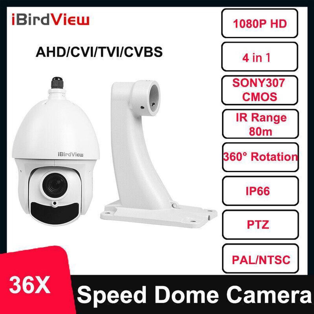 1080P 36X Zoom 307 IR 80m PTZ Speed Dome Camera Support AHD/CVI/TVI/CVBS