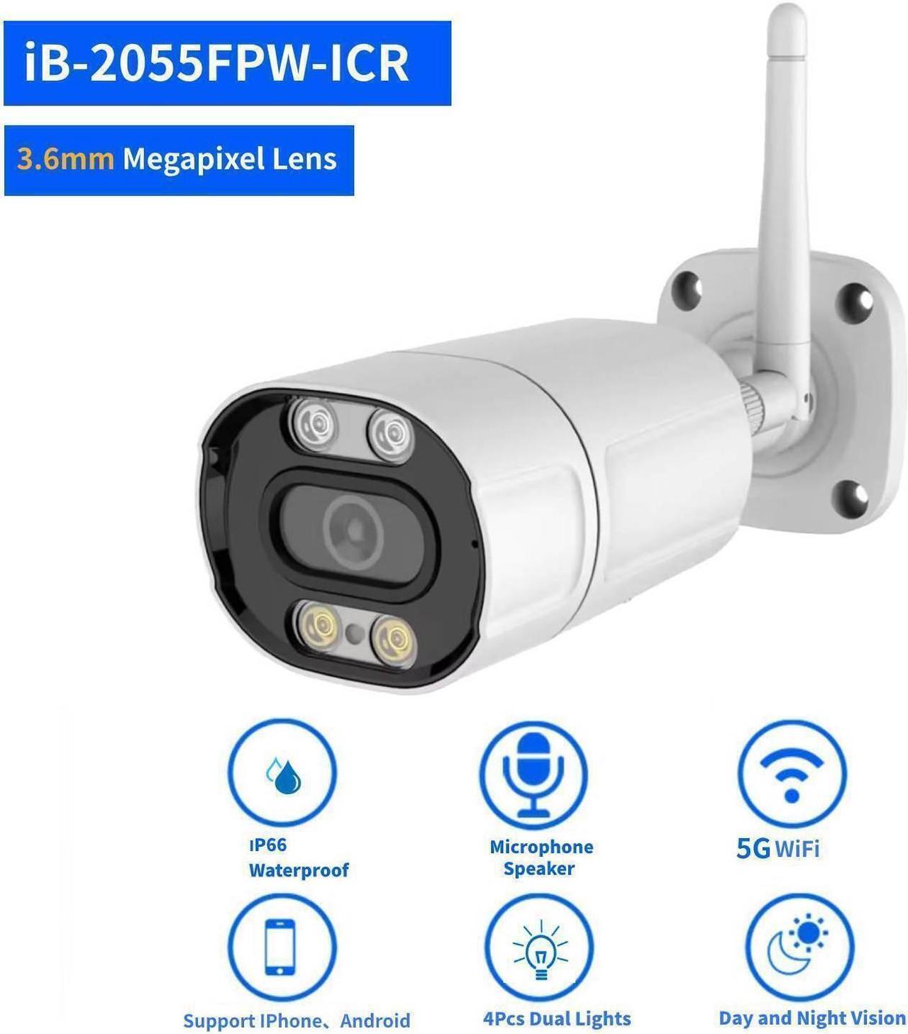 5MP 2.4/5G WIFI HD Night Vision IP66 Two-Way Audio Security Bullet IP Camera POE