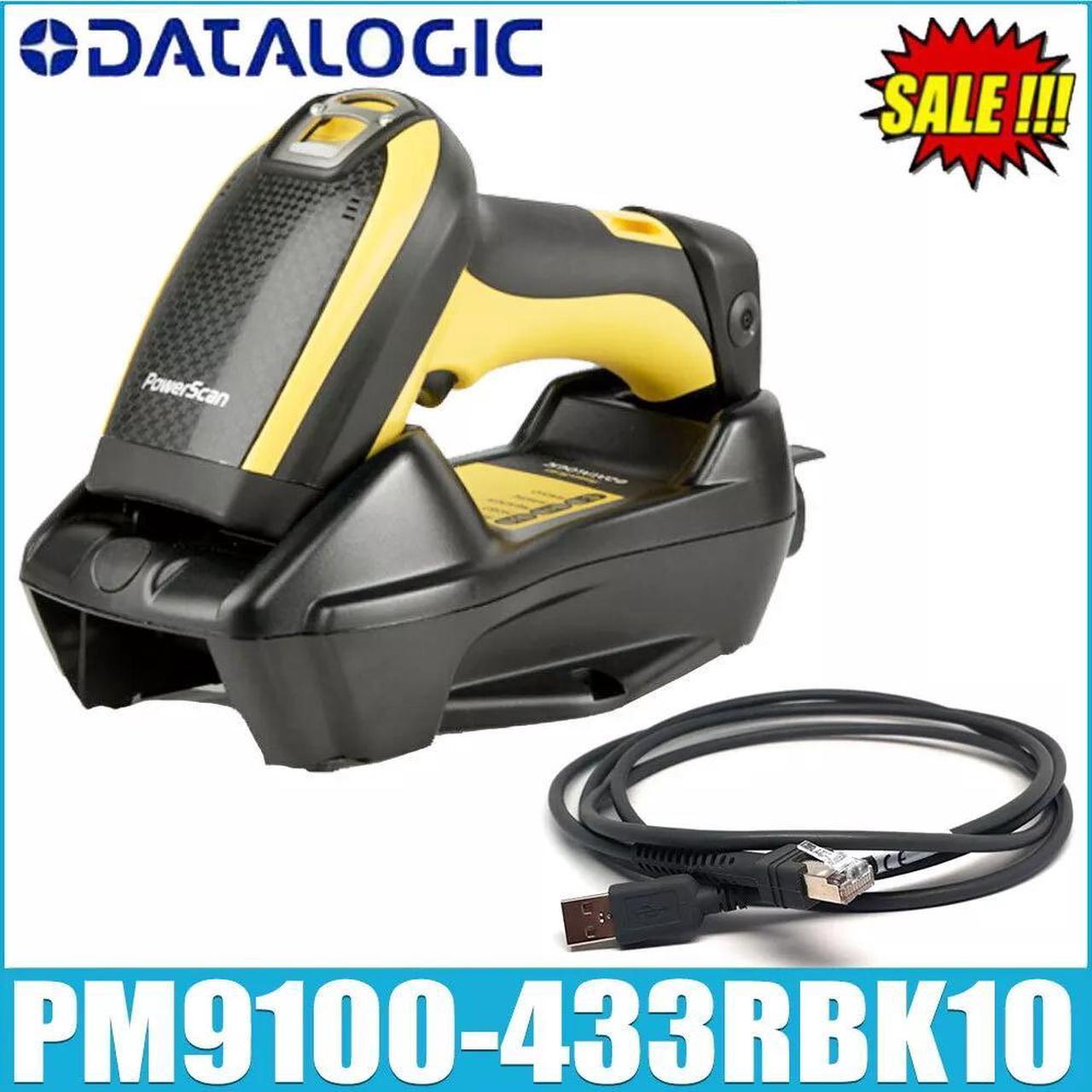 Datalogic PM9100-433RBK10 Handheld 1D Wireless Barcode Scanner USB Kit w/ Cradle