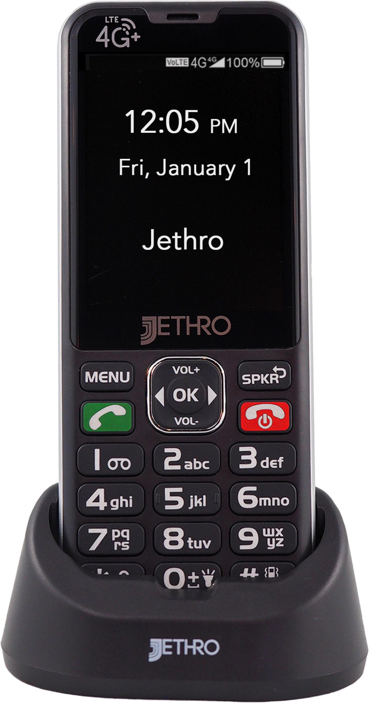 Jethro SC490 4G Bar Senior Cell Phone for Elderly and Kids - Black - Unlocked - No Internet Access